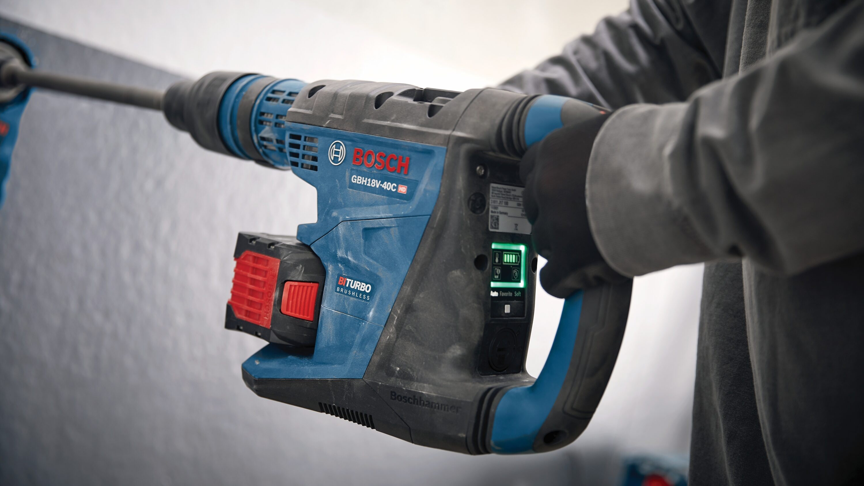 Rotomartillo inalámbrico Bosch PROFACTOR de 18 voltios con velocidad variable SDS-Max GBH18V-40CK27 de 12 amperios