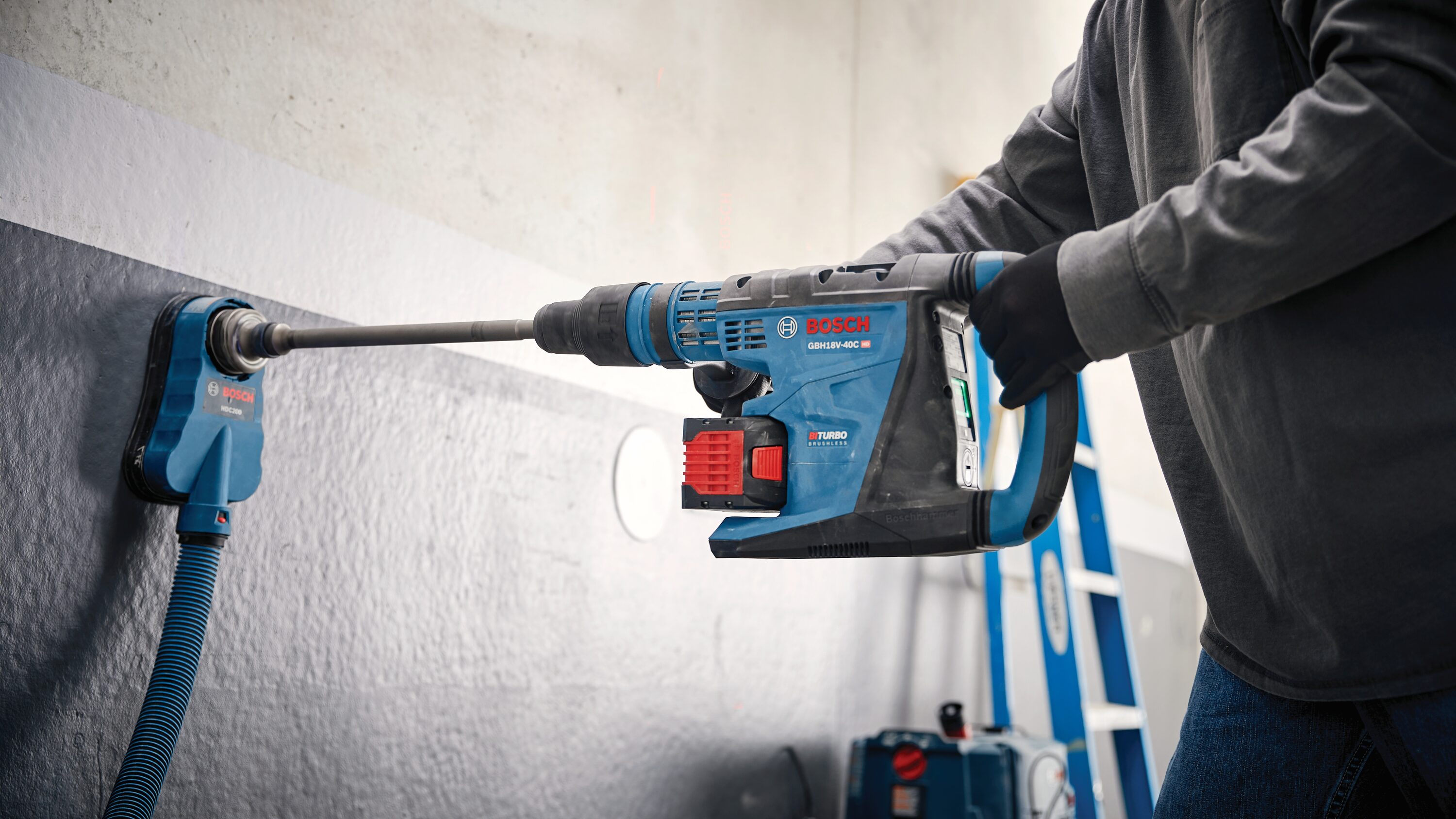 Rotomartillo inalámbrico Bosch PROFACTOR de 18 voltios con velocidad variable SDS-Max GBH18V-40CK27 de 12 amperios