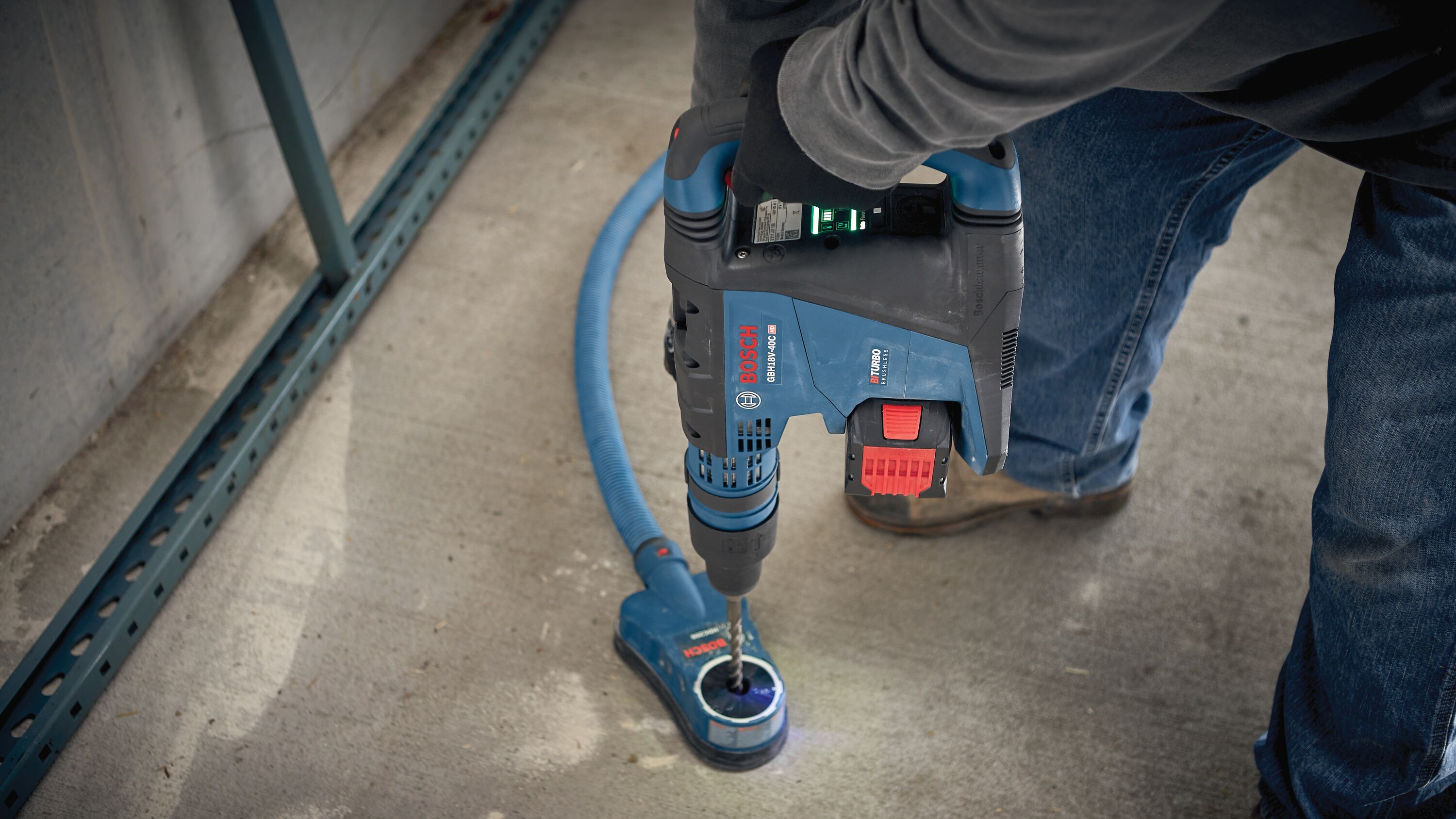 Rotomartillo inalámbrico Bosch PROFACTOR de 18 voltios con velocidad variable SDS-Max GBH18V-40CK27 de 12 amperios