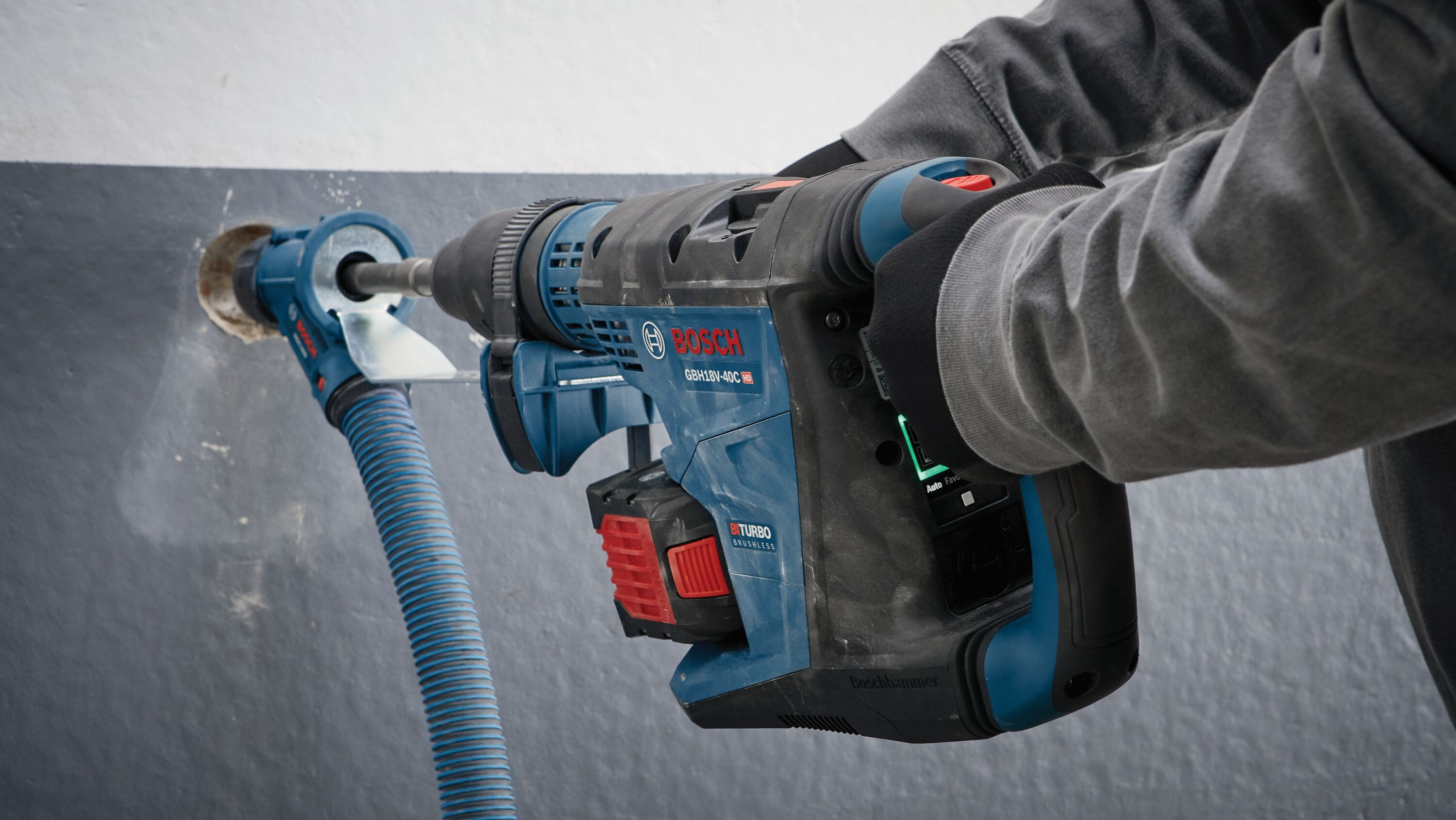 Rotomartillo inalámbrico Bosch PROFACTOR de 18 voltios con velocidad variable SDS-Max GBH18V-40CK27 de 12 amperios