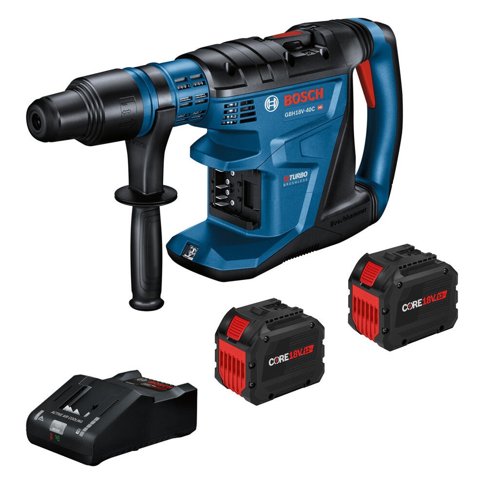 Rotomartillo inalámbrico Bosch PROFACTOR de 18 voltios con velocidad variable SDS-Max GBH18V-40CK27 de 12 amperios
