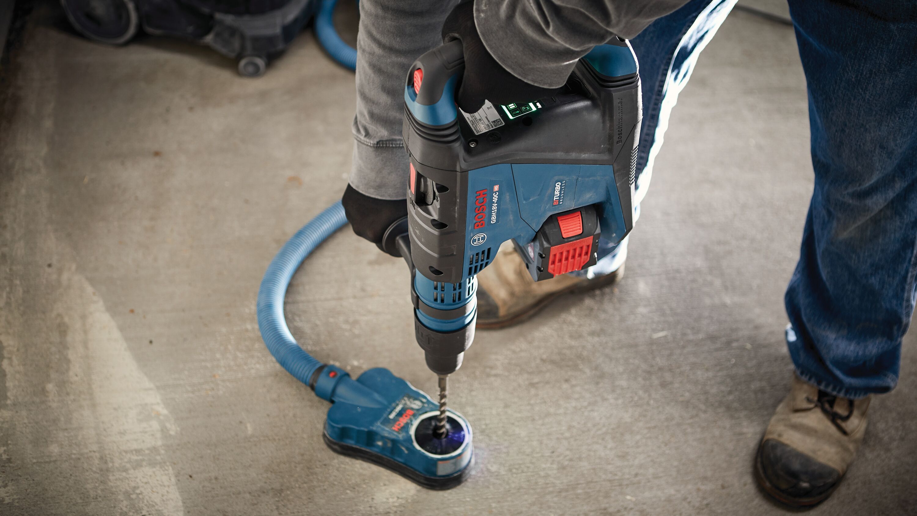 Rotomartillo inalámbrico Bosch PROFACTOR de 18 voltios con velocidad variable SDS-Max GBH18V-40CK27 de 12 amperios