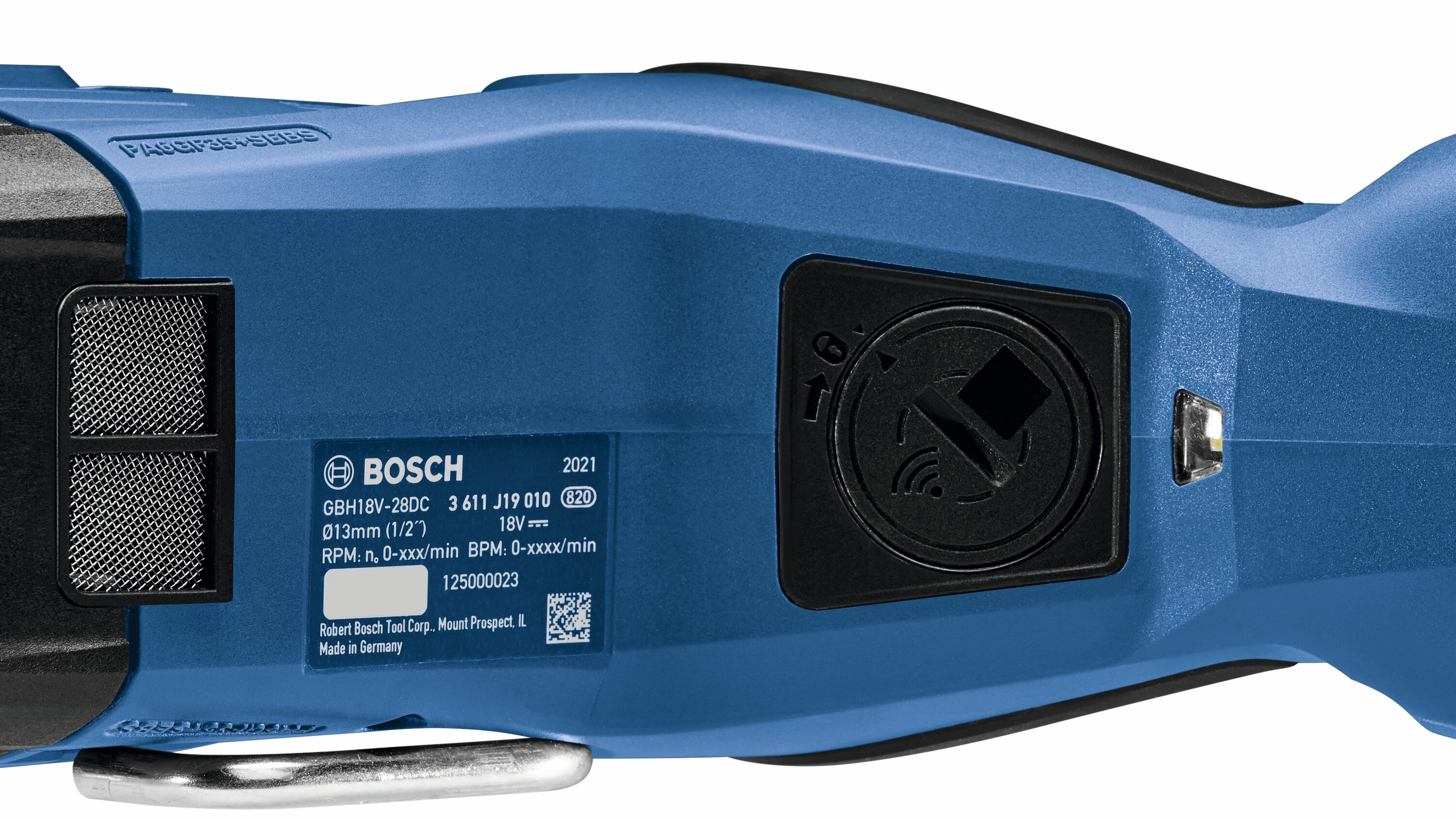 Martillo rotativo inalámbrico con martillo perforador SDS-plus variable de velocidad Bosch Bulldog de 18 voltios y 8 amperios GBH18V-28DCK24 de 1-1/8 pulgadas