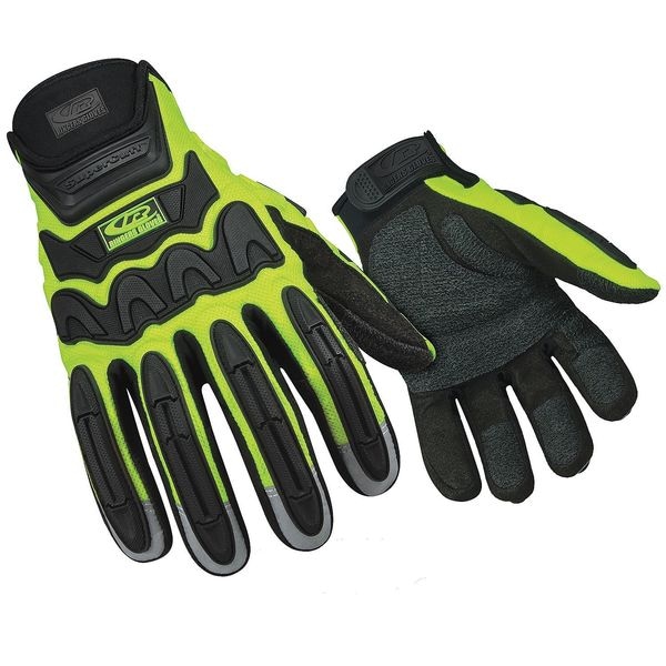 Guantes de rescate Ringers Gloves, Nivel de corte A1, verde de alta visibilidad, tamaño L - 347-10