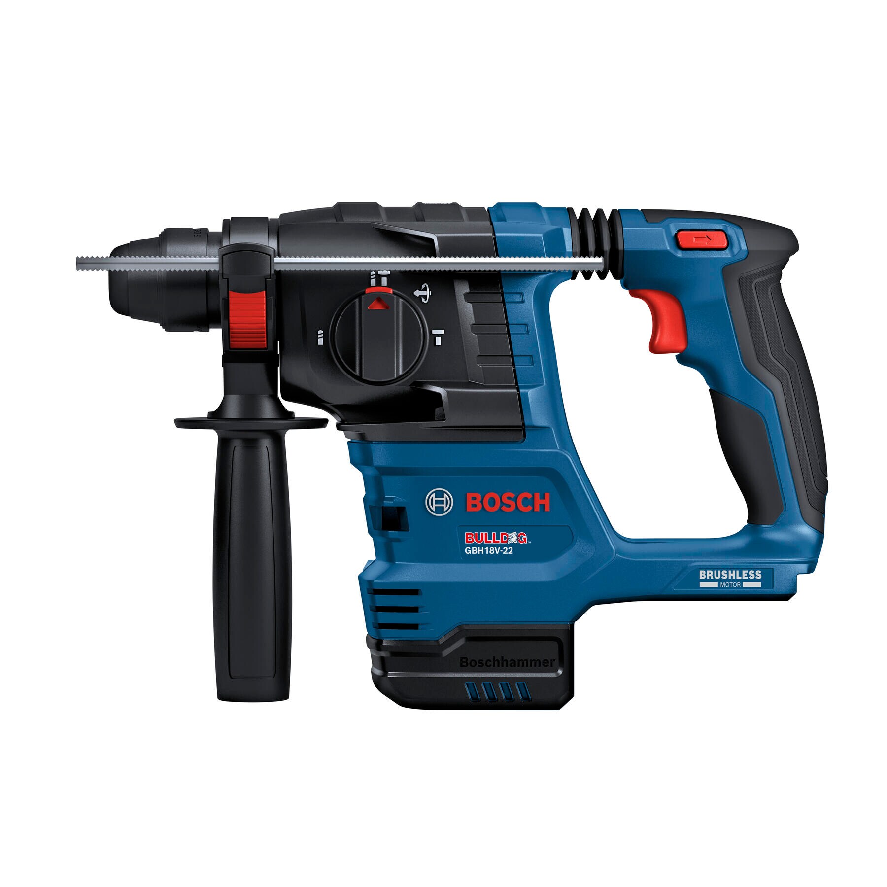 Taladro martillo rotativo inalámbrico Bosch de 18 voltios y 8 amperios con velocidad variable SDS-Plus SDS-plus GBH18V-22N