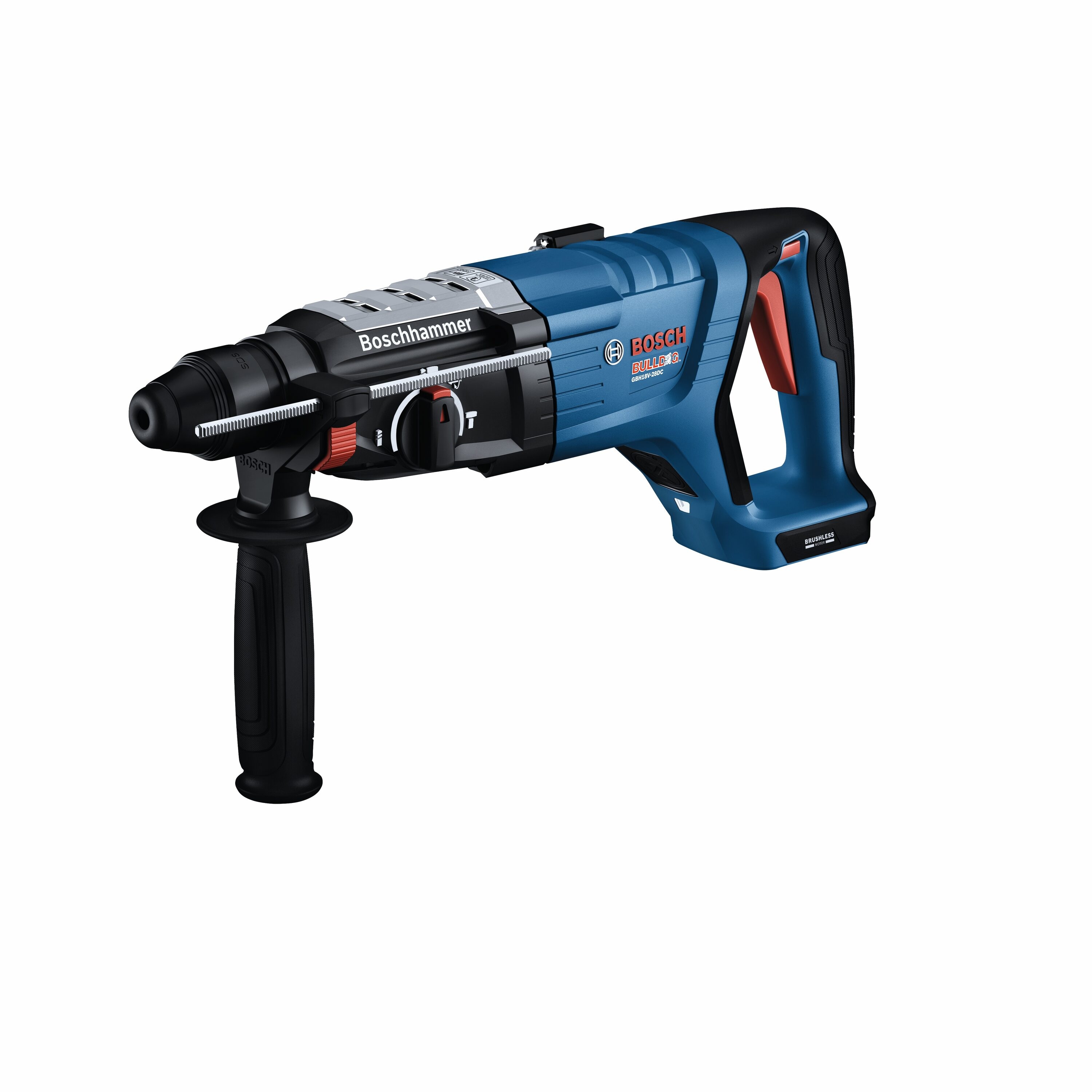 Martillo rotativo inalámbrico Bosch Bulldog de 18 voltios con rpm variable de 1-1/8 pulgadas SDS-plus GBH18V-28DCN