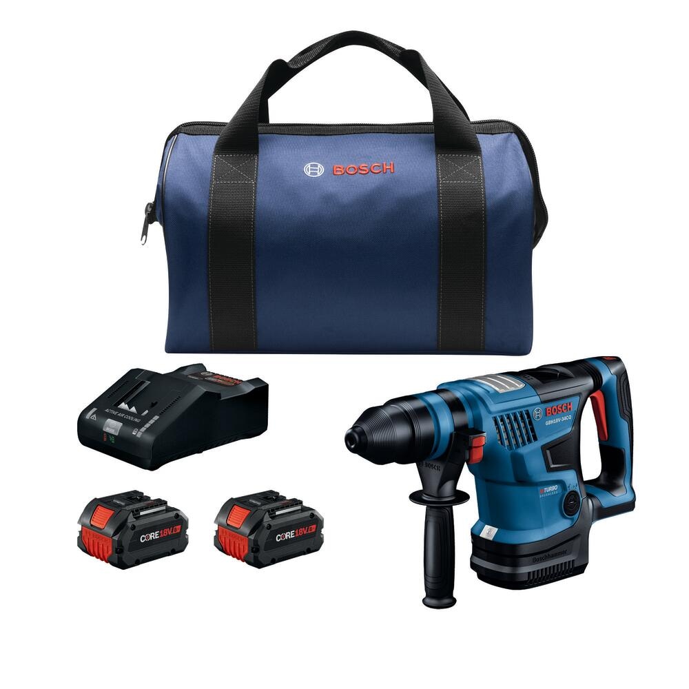 Martillo rotativo inalámbrico Bosch PROFACTOR 18 voltios 8 amperios SDS-Plus con velocidad variable GBH18V-34CQB24.