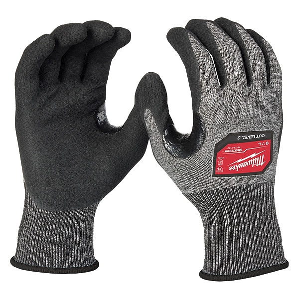Guantes sumergibles resistentes al corte de Milwaukee Tool, nivel de corte A3, calibre 18, tamaño grande - 48-73-7132.