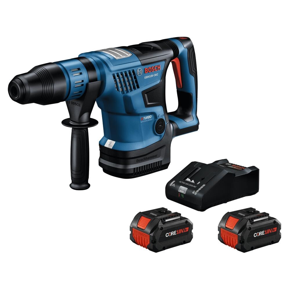 Martillo perforador rotativo inalámbrico Bosch PROFACTOR de 18 voltios y 8 amperios con velocidad variable de 1-9/16 pulgadas SDS-max GBH18V-36CK24