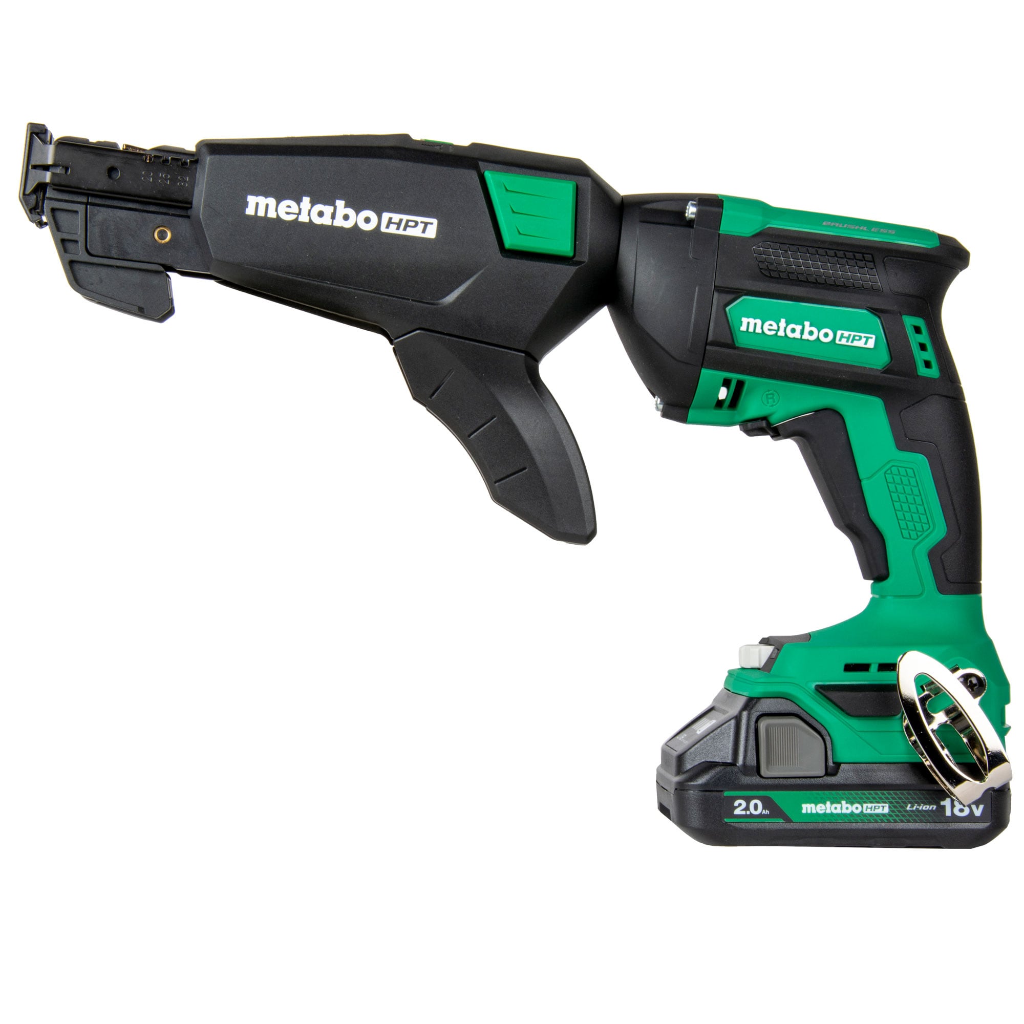 Kit de Pistola Atornilladora sin escobillas con Collated Fastener y baterías de 18 voltios de iones de litio (Li-ion) incluidas Metabo HPT W18DAQBM