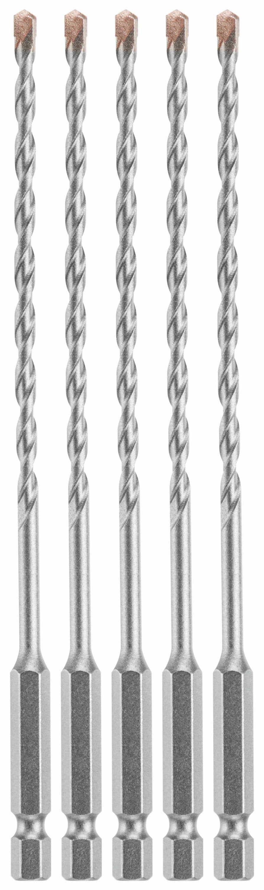Broca para concreto de acero de alta velocidad Bosch Impact Tough de  5 piezas de 3-1/16 pulgadas x 6 pulgadas para martillo perforador LBHX0035