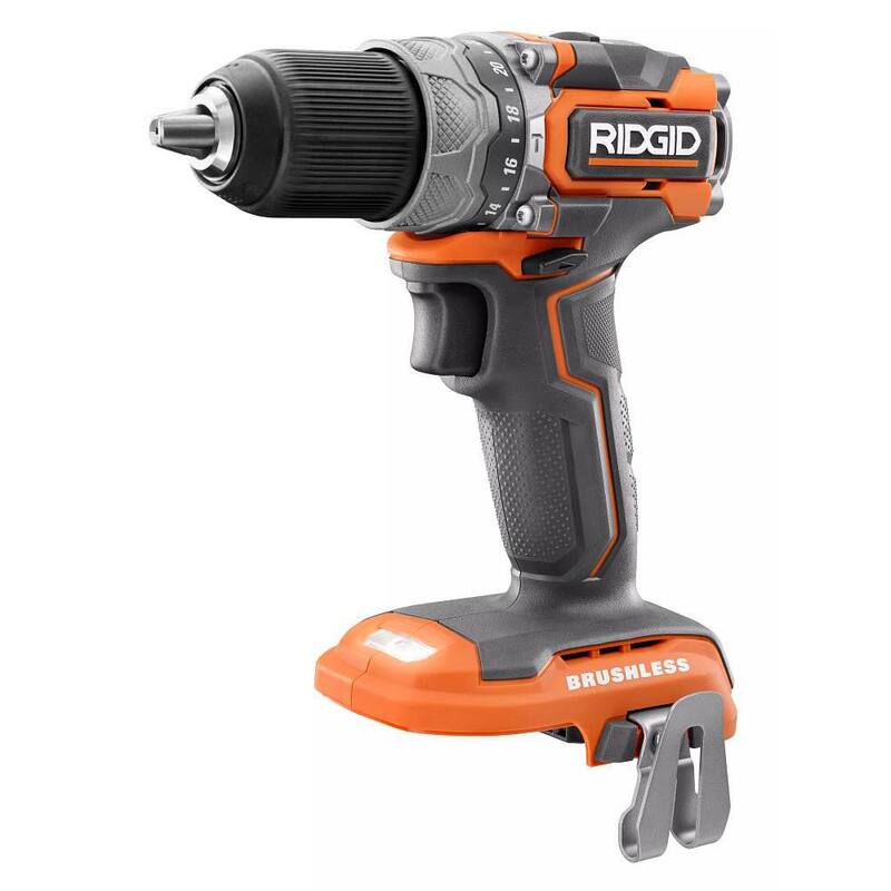 Juego de Taladro/Atornillador de Martillo RIDGID 18V SubCompact Brushless de 1/2 pulgadas con (1) Batería de 2.0 Ah, Cargador, Bolsa y Batería Extra de 2.0 Ah - R8711K-AC8400802