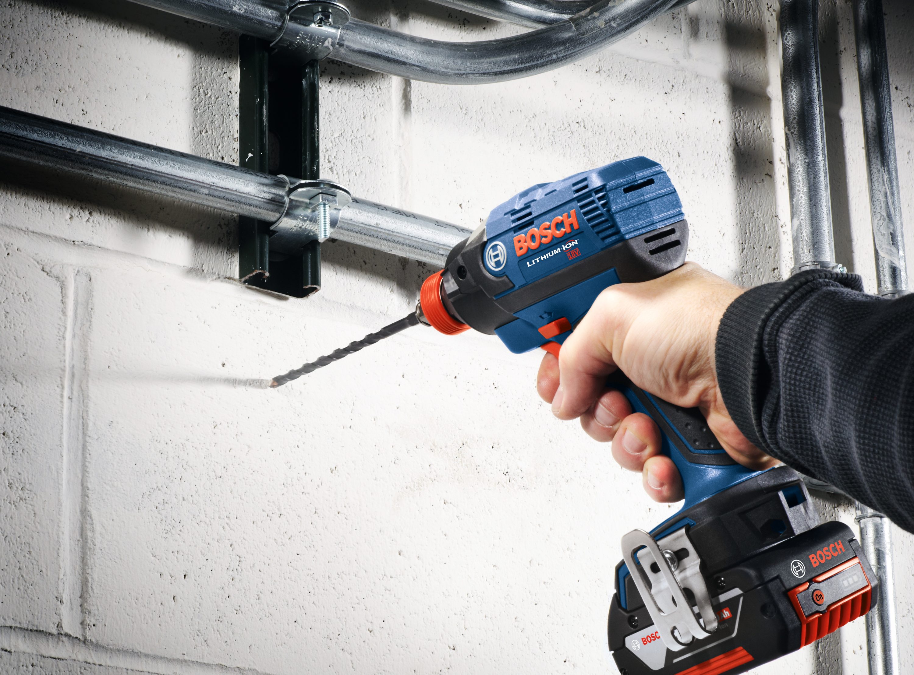 Broca para albañilería de acero aleado Bosch MultiConstruction de 3/8 pulgadas x 6 pulgadas para taladro rotativo/destornillador de impacto IMC12