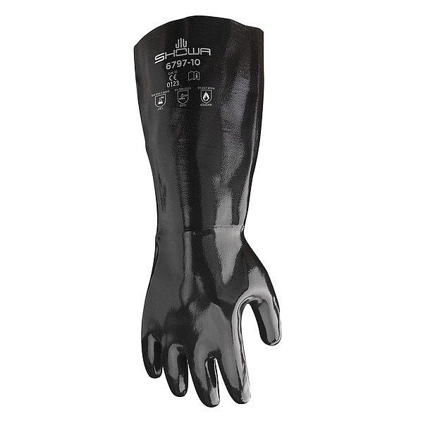 Guantes resistentes a químicos Showa de 17 pulgadas, Neopreno, 10, 1 PR - 6797