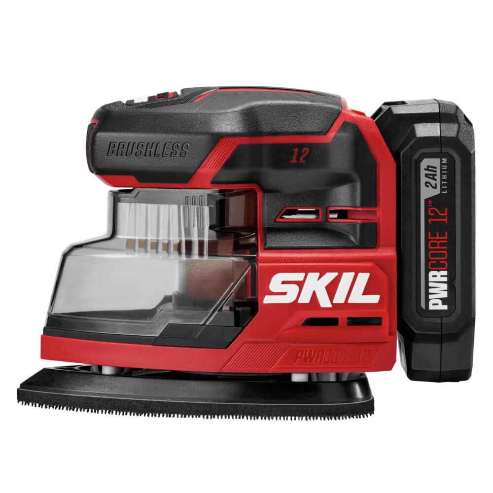 Lijadora inalámbrica SKIL PWR CORE Compact de 12 voltios sin escobillas con gestión de polvo y batería incluida SR6608A-10
