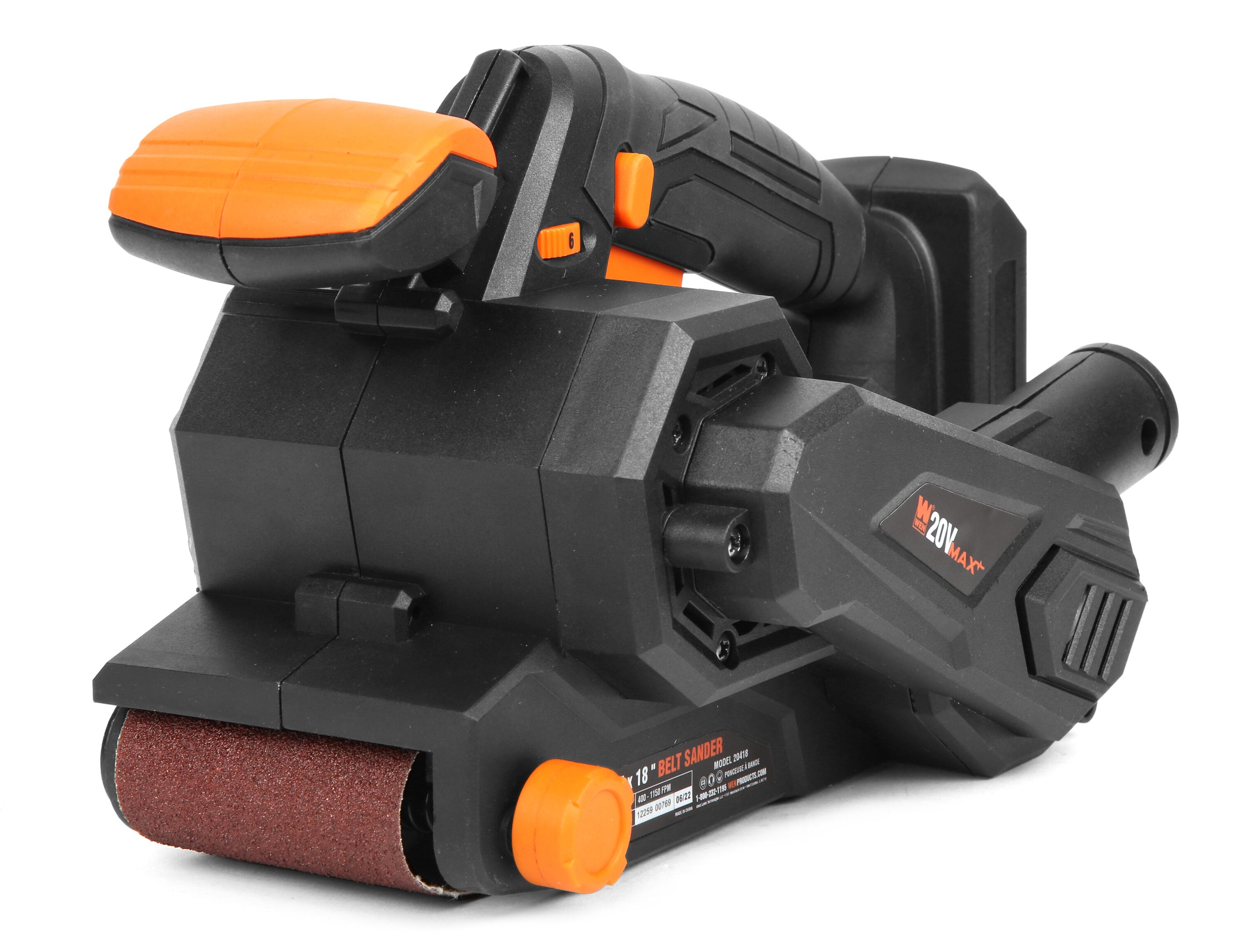 Lijadora inalámbrica con control de polvo de 20 volts de WEN 20418BT
