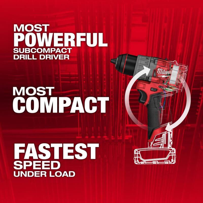 Milwaukee M12 FUEL Taladro/destornillador inalámbrico sin escobillas de 12V de iones de litio con soldador inalámbrico de iones de litio M12 de 12V - 3403-20-2488-20