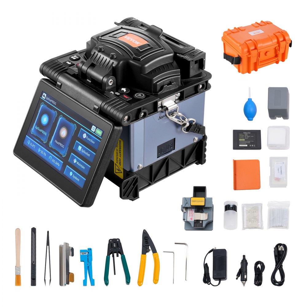 VEVOR Fiber Fusion Splicer 6 Motors Core Alignment 6s Splicing 5" Touch Screen - GXRJJTJLSXXD04NNTV5