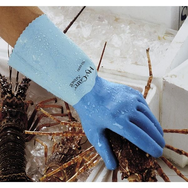 Guantes Químicos Resistentes Ansell de 12", Nitrilo, Talla 10, 1 Par - 62-400.
