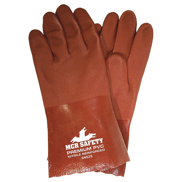 Guantes Resistentes a Químicos de 12" de Mcr Safety, PVC, L, 12PK - 6452S