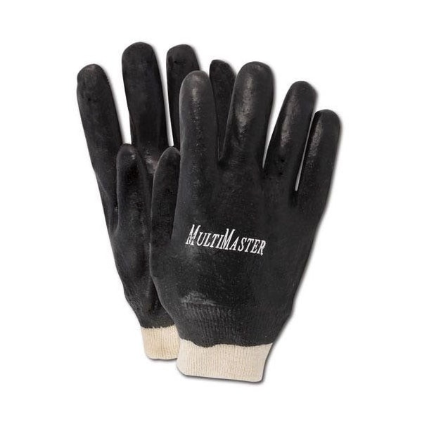 Guantes de PVC con acabado rugoso y muñequera tejida Magid MultiMaster, paquete de 12 - T1070R