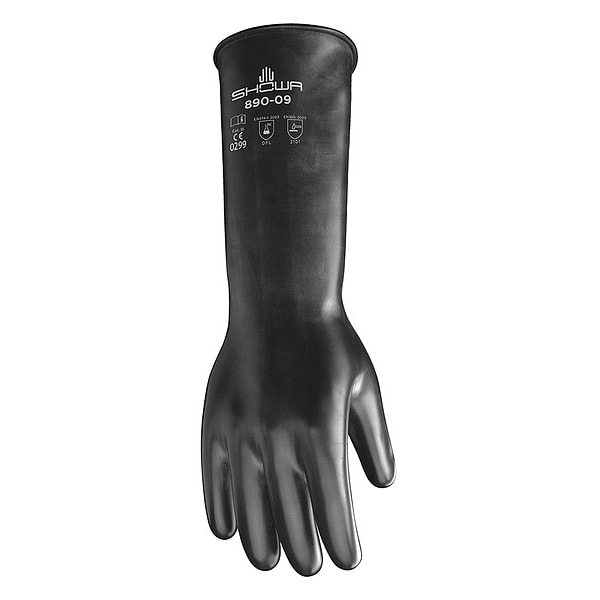 Guantes Resistentes a Químicos Showa, 10, Negro, Precio por Par - 890-10