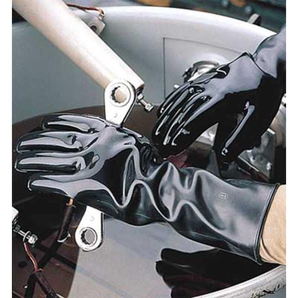 Guantes Resistentes a Químicos Showa, 10, Negro, Precio por Par - 890-10
