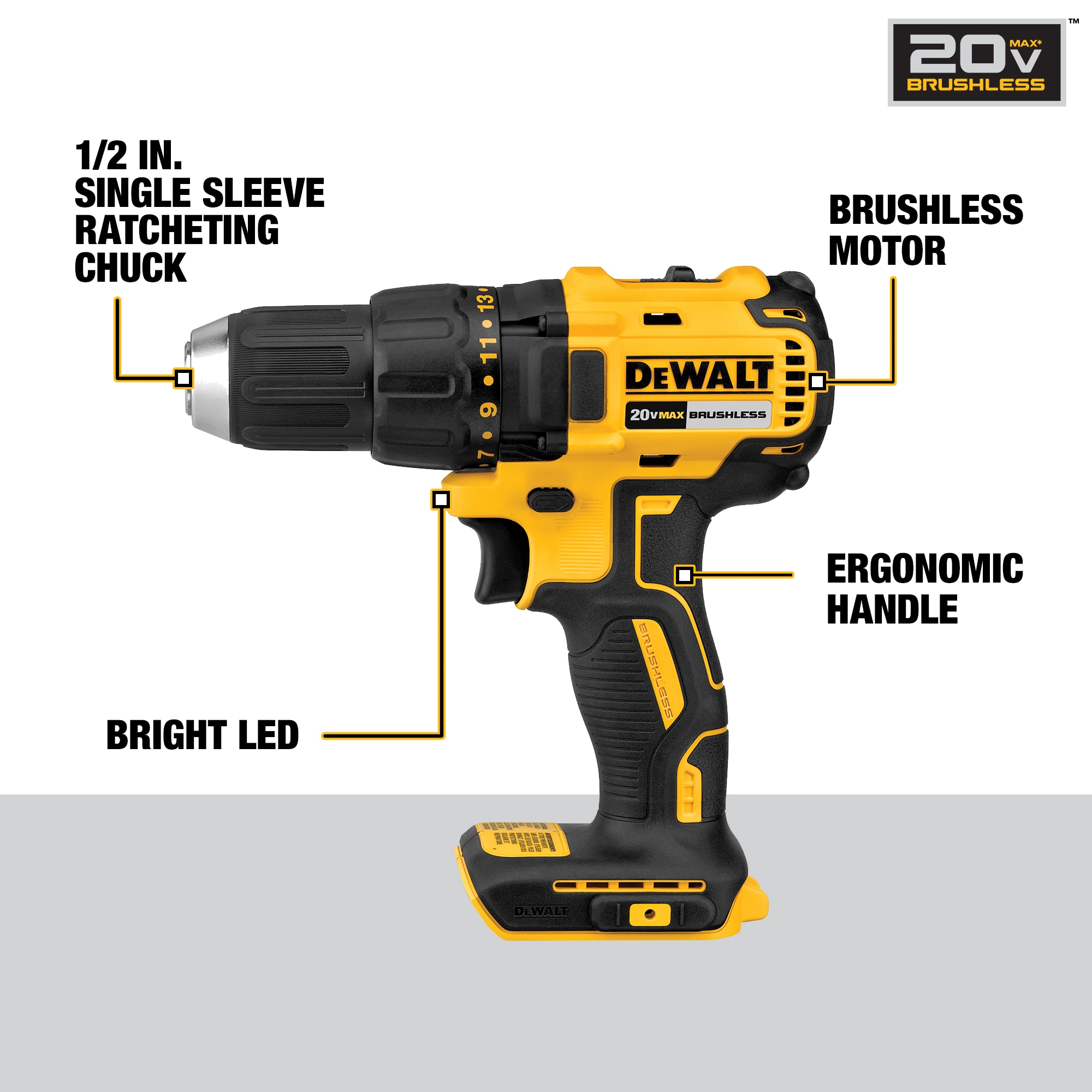 Kit combo de herramientas eléctricas sin escobillas DEWALT de 20 voltios con estuche blando (incluye 2 baterías y cargador) DCK379D2