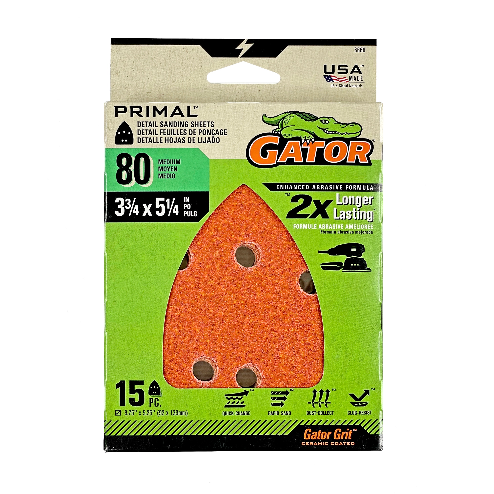 
Recarga de lija para ratón Gator 80 Grit 15pk - 15 piezas. Lija de detalle de óxido de aluminio 80-Grit, modelo 3666.