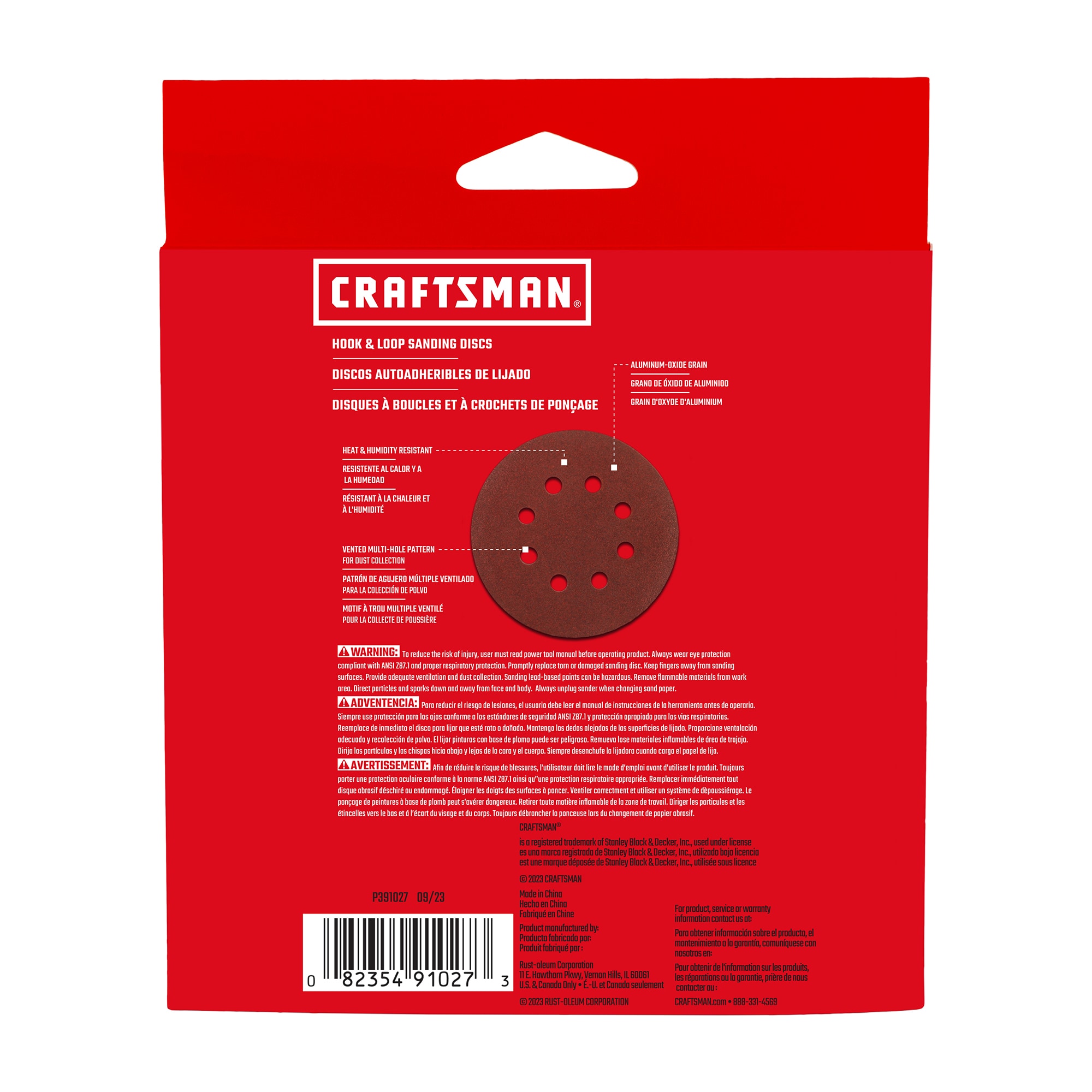 Papel de lija Craftsman de óxido de aluminio de grano 120 de 20 piezas 391027