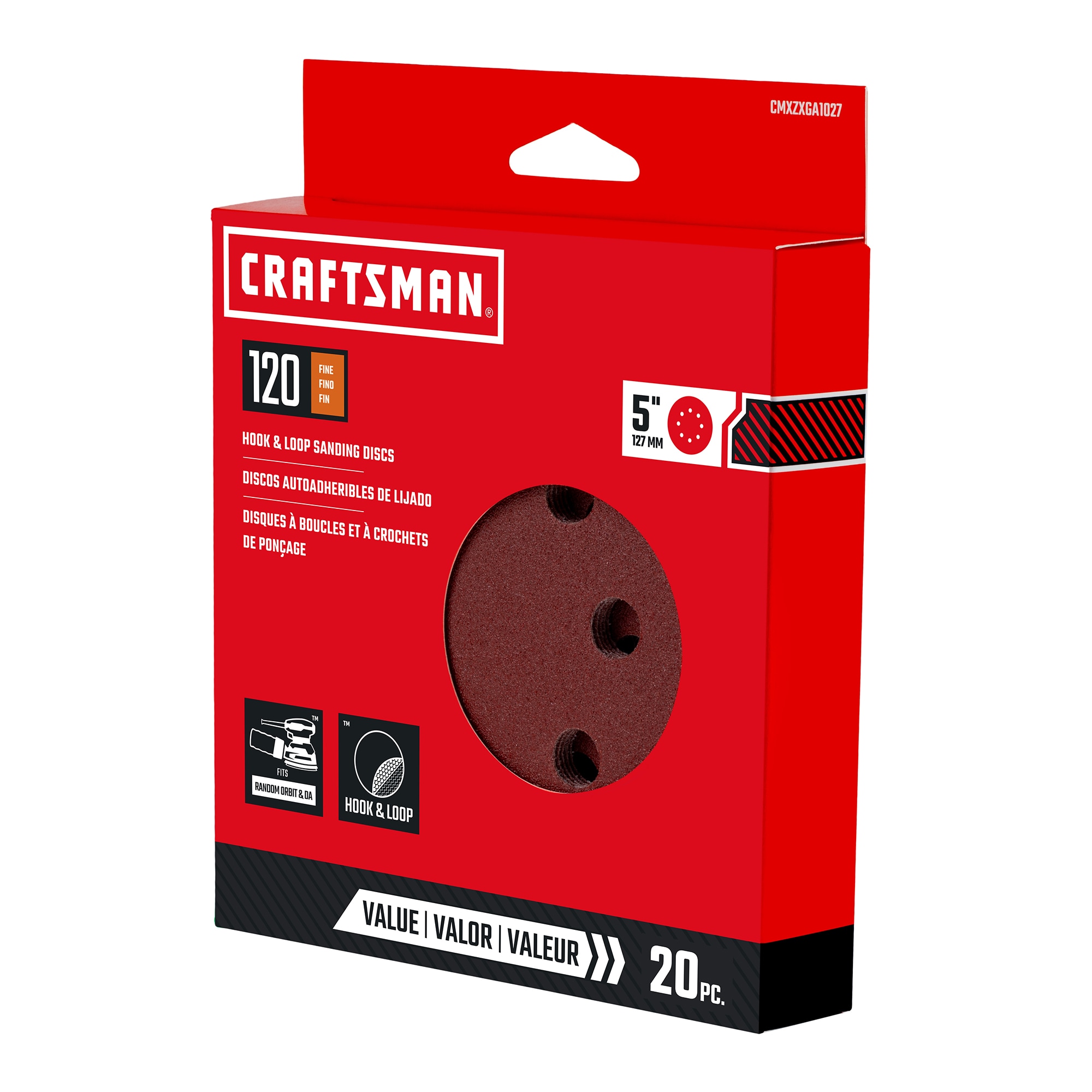 Papel de lija Craftsman de óxido de aluminio de grano 120 de 20 piezas 391027