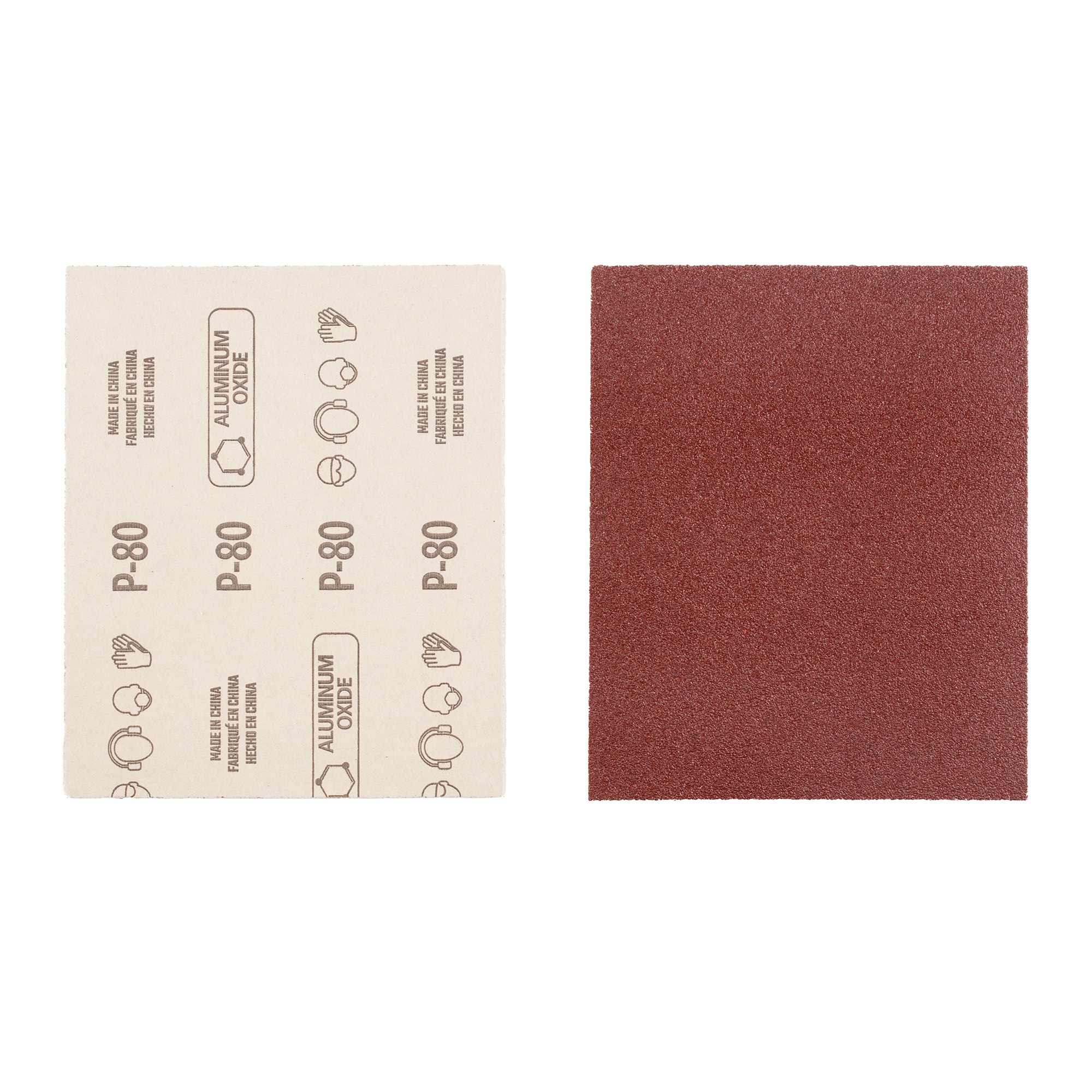 Papel de lija Craftsman de óxido de aluminio de 80 granos, lámina de 20 piezas