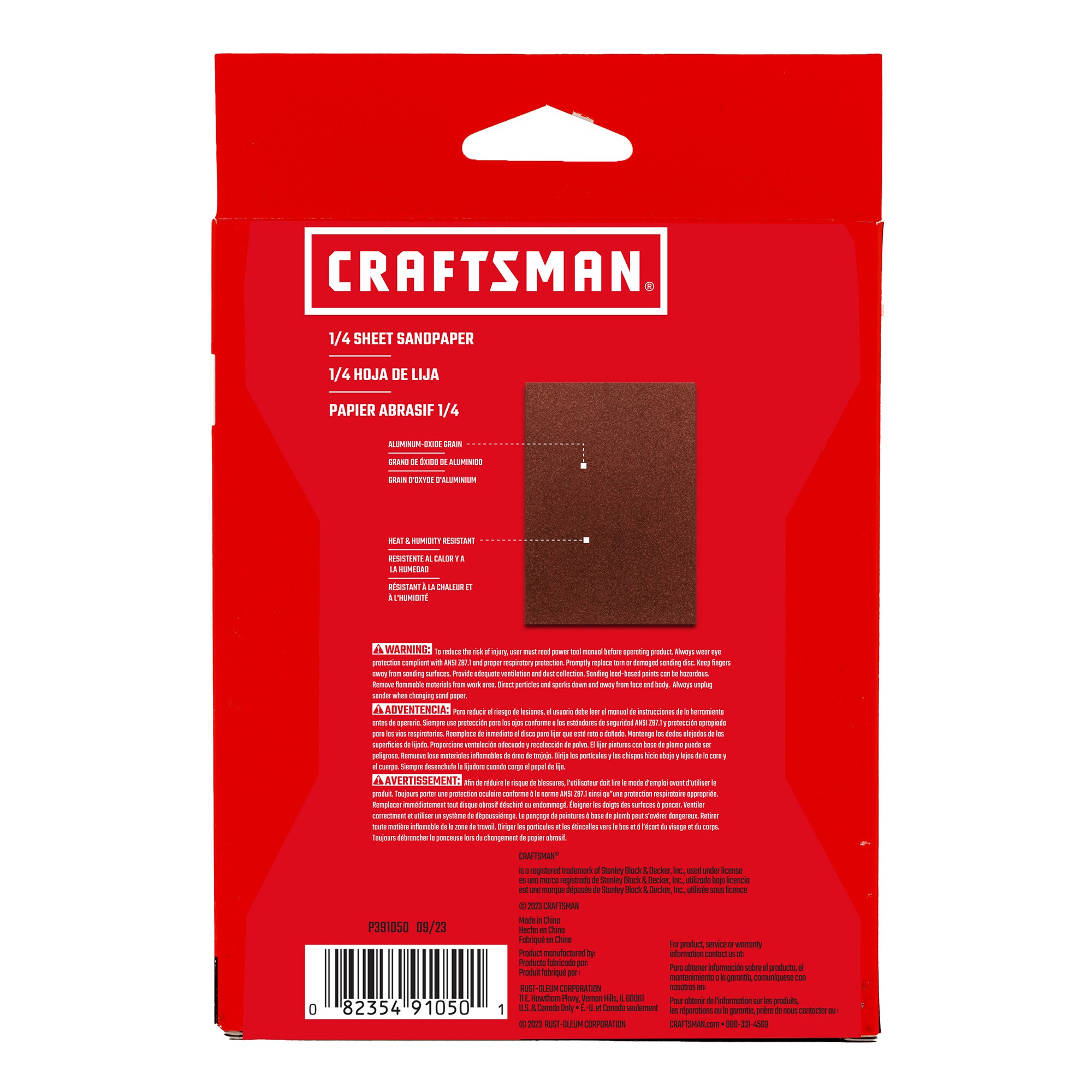 Hoja de lija de óxido de aluminio Craftsman de 120 granos en 20 piezas