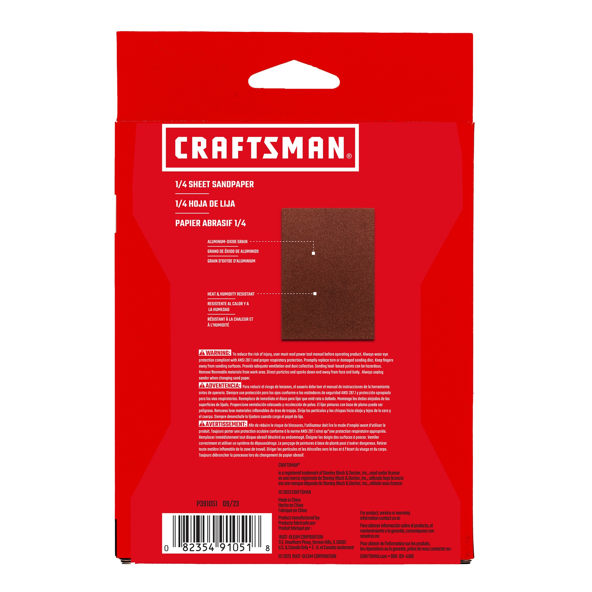 
CRAFTSMAN Craftsman 20 -Piezas Papel de lija de óxido de aluminio de grano 220 391051