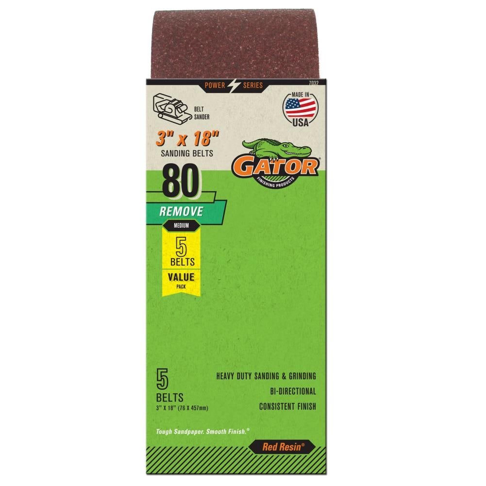 Lija de banda de óxido de aluminio 80 3 x 18 Gator Ali 5PK 5 piezas 7032