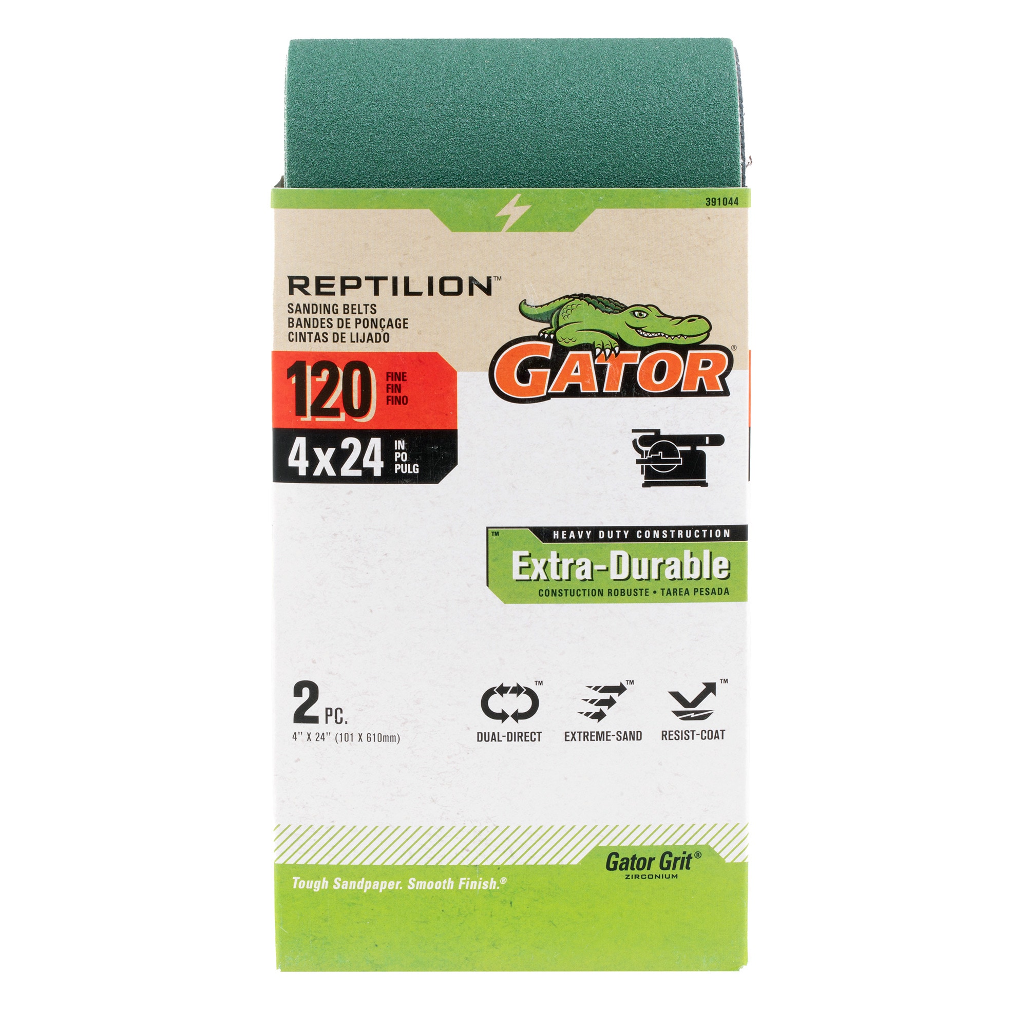 Lija de Banda de Zirconia Alumina de Grano 120 de 2 Piezas Gator Reptilion 391044