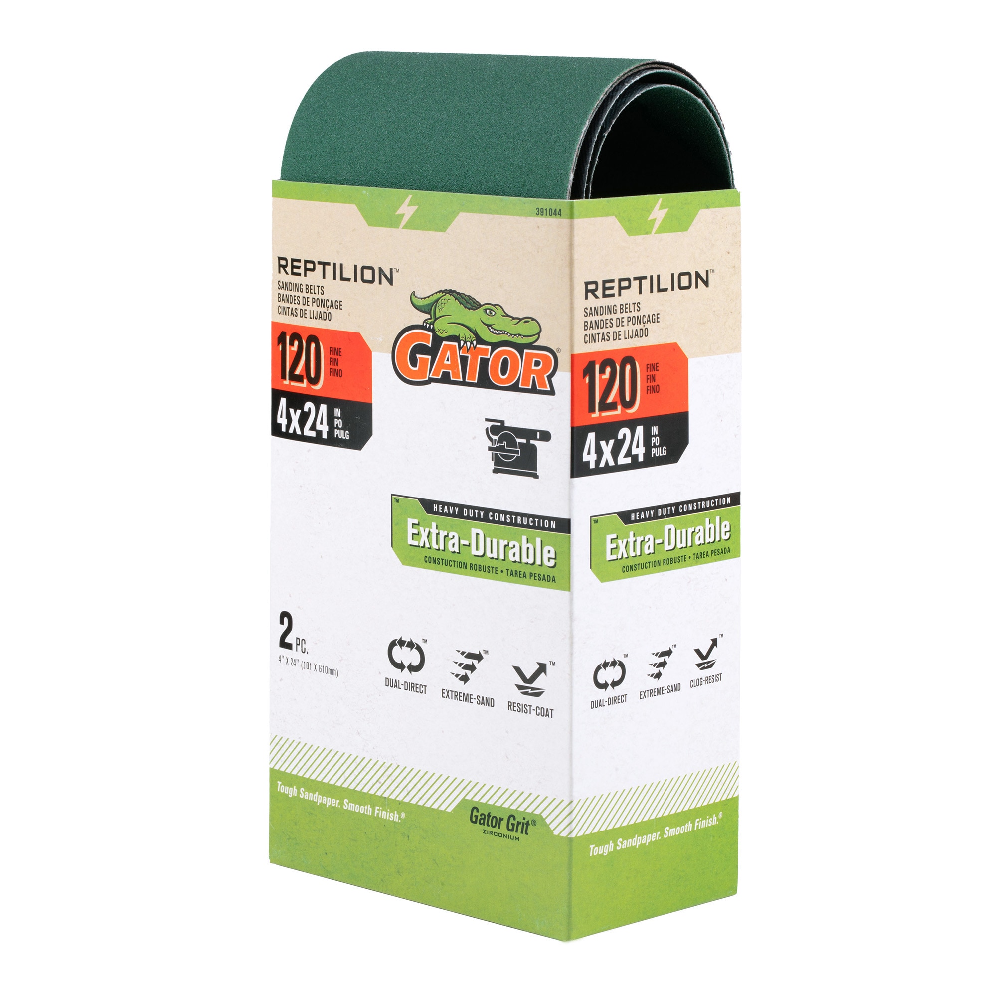 Lija de Banda de Zirconia Alumina de Grano 120 de 2 Piezas Gator Reptilion 391044