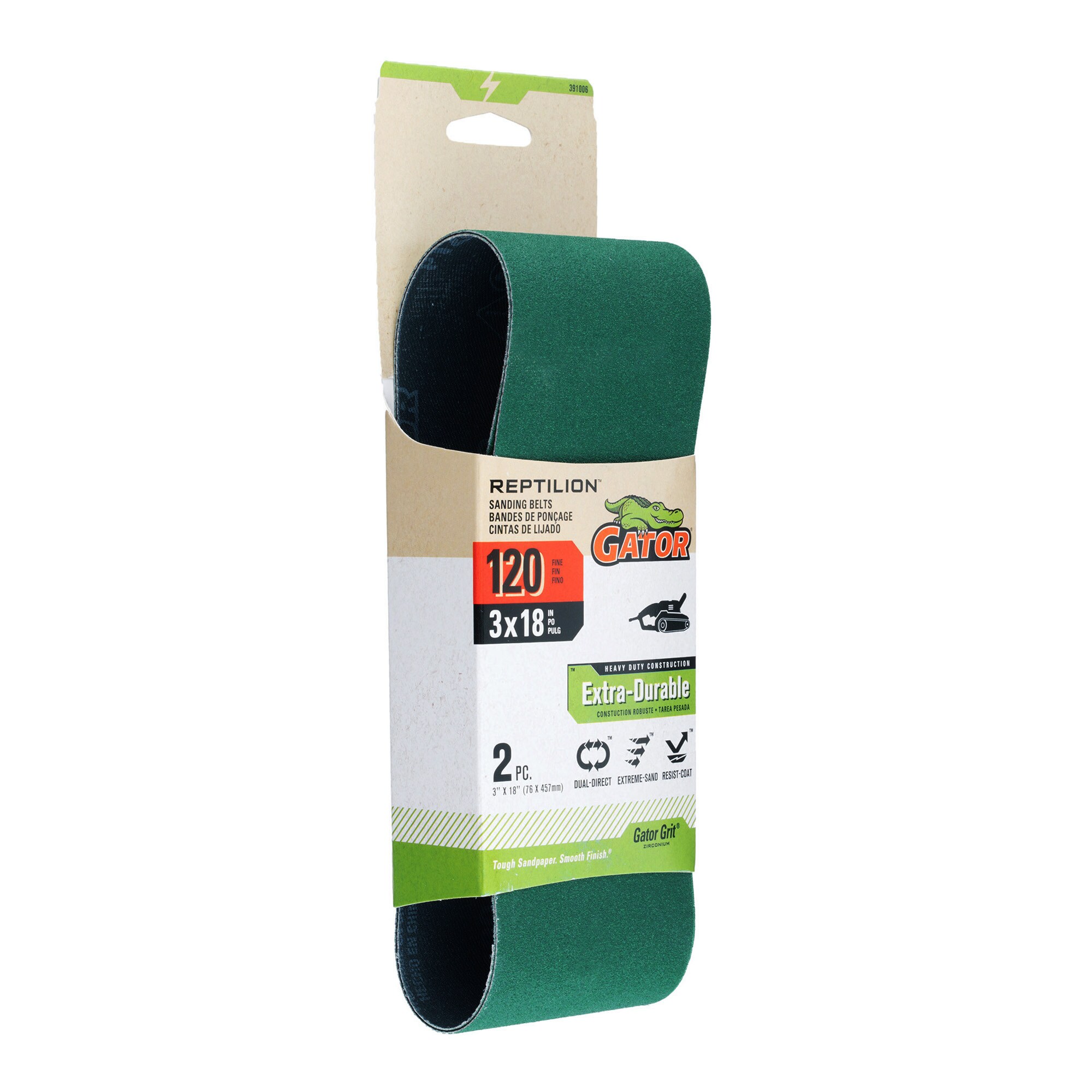 Papel de lija de cinta Gator Reptilion Zirconia alumina de 120 granos - 391006