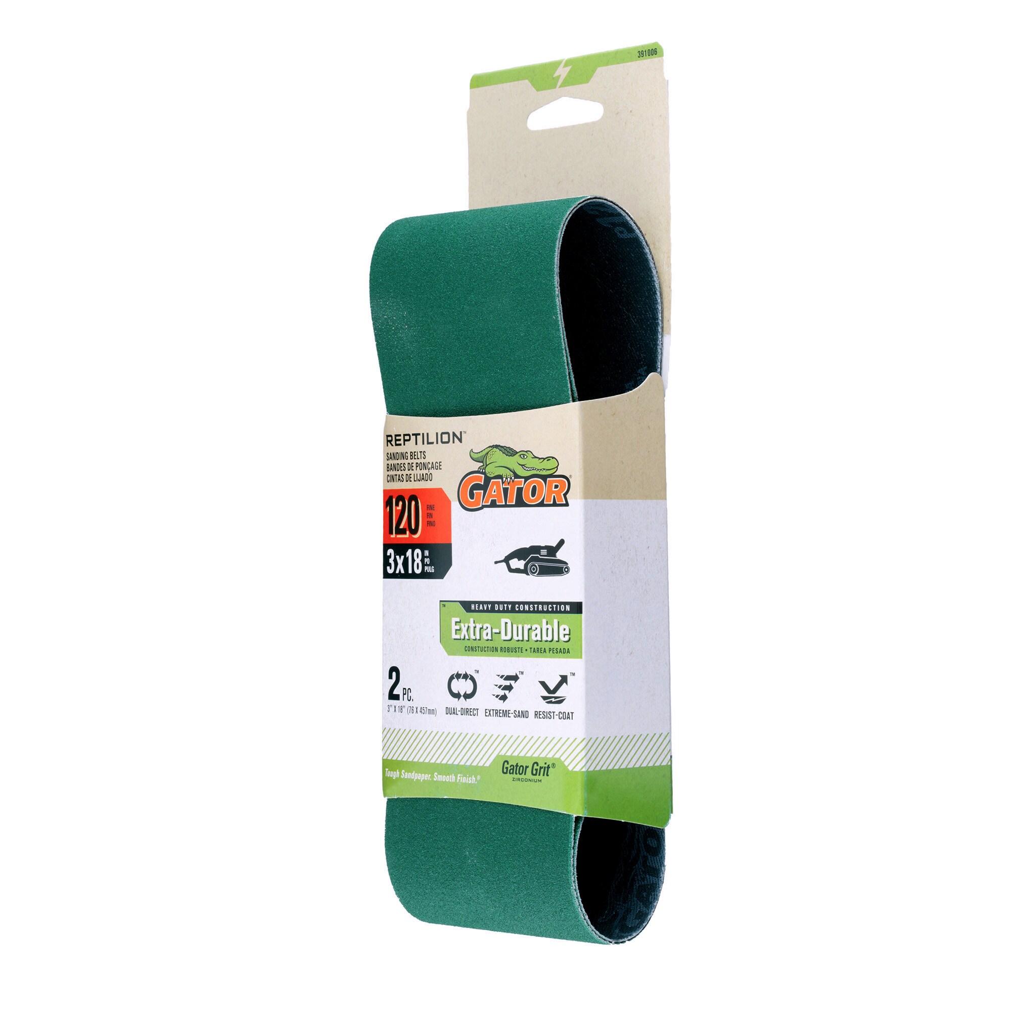 Papel de lija de cinta Gator Reptilion Zirconia alumina de 120 granos - 391006