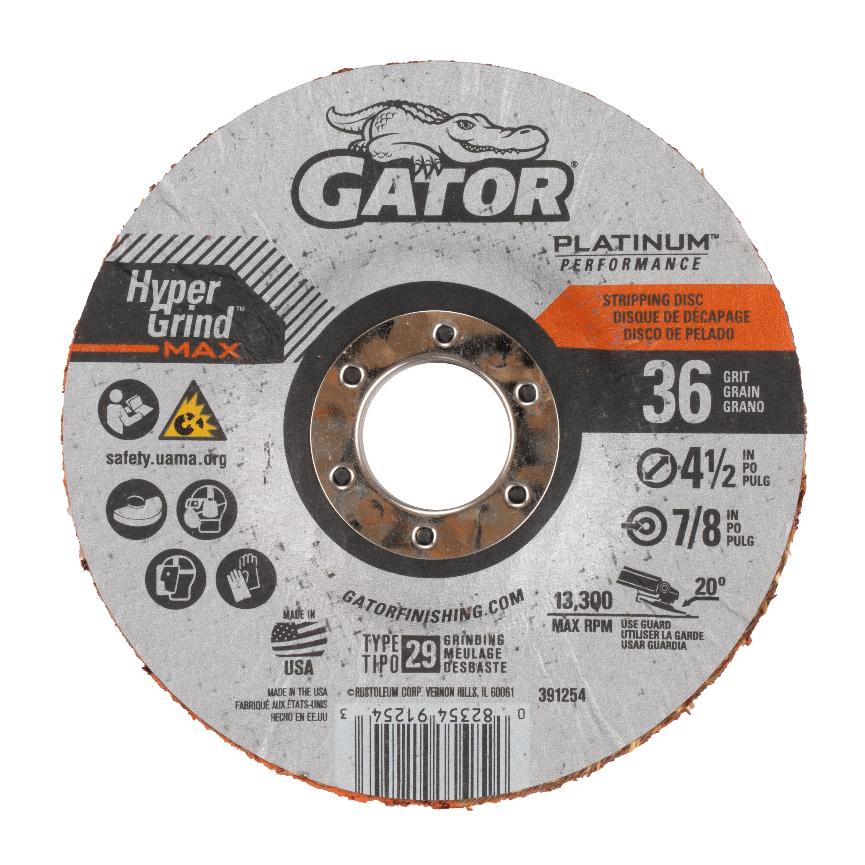 Papel de lija de disco Gator HyperGrind Ceramic alumina 36 granos 391127
