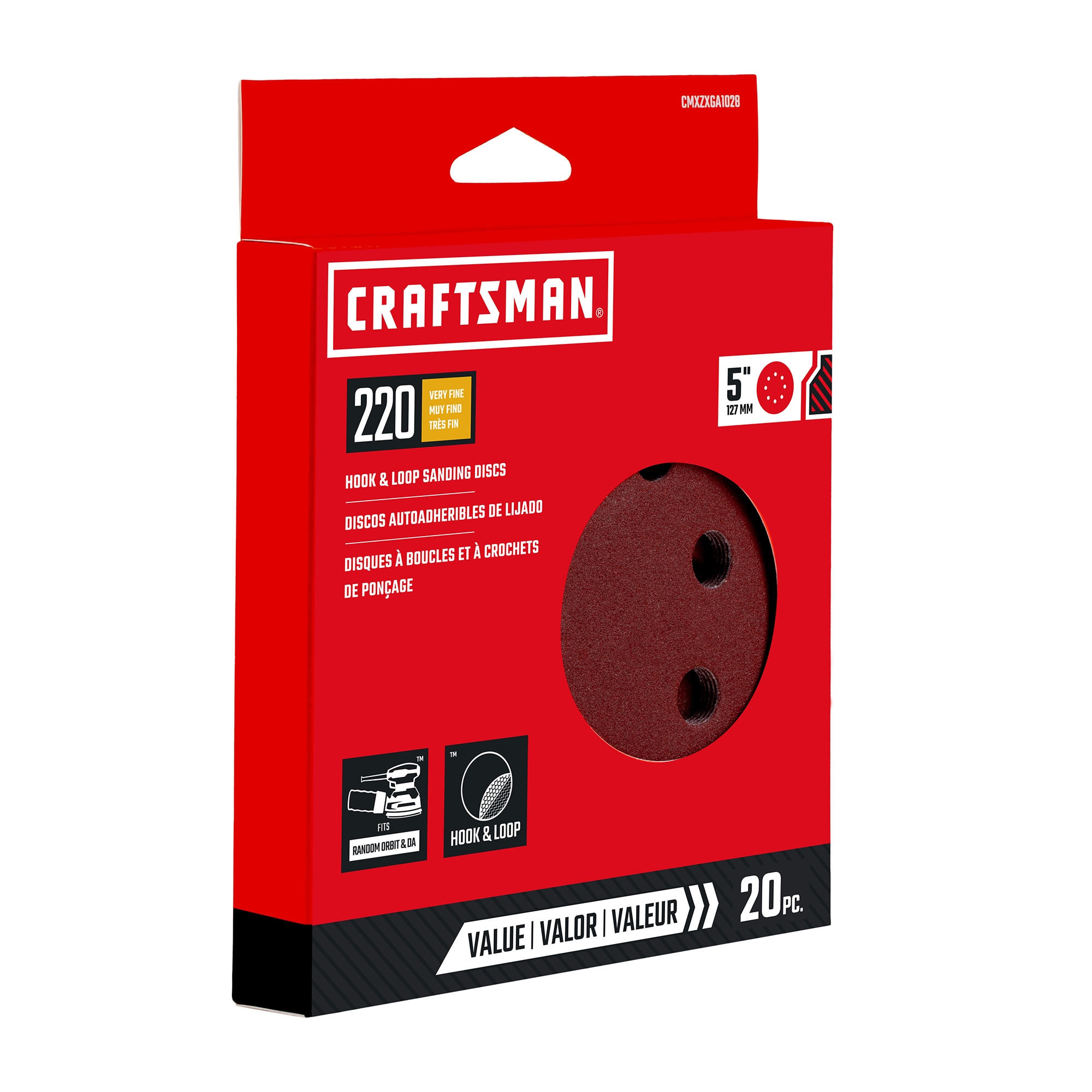 CRAFTSMAN Lija de Disco de Óxido de Aluminio de 220 Granos, 20 Piezas