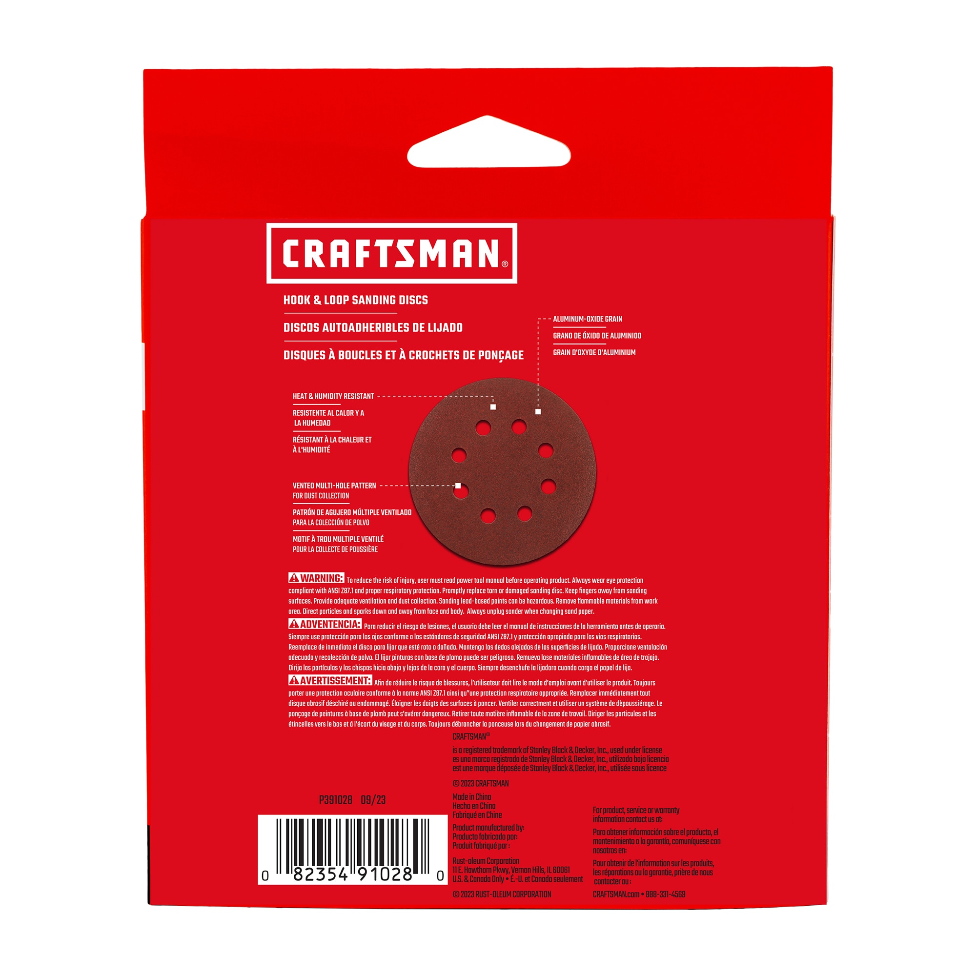 CRAFTSMAN Lija de Disco de Óxido de Aluminio de 220 Granos, 20 Piezas
