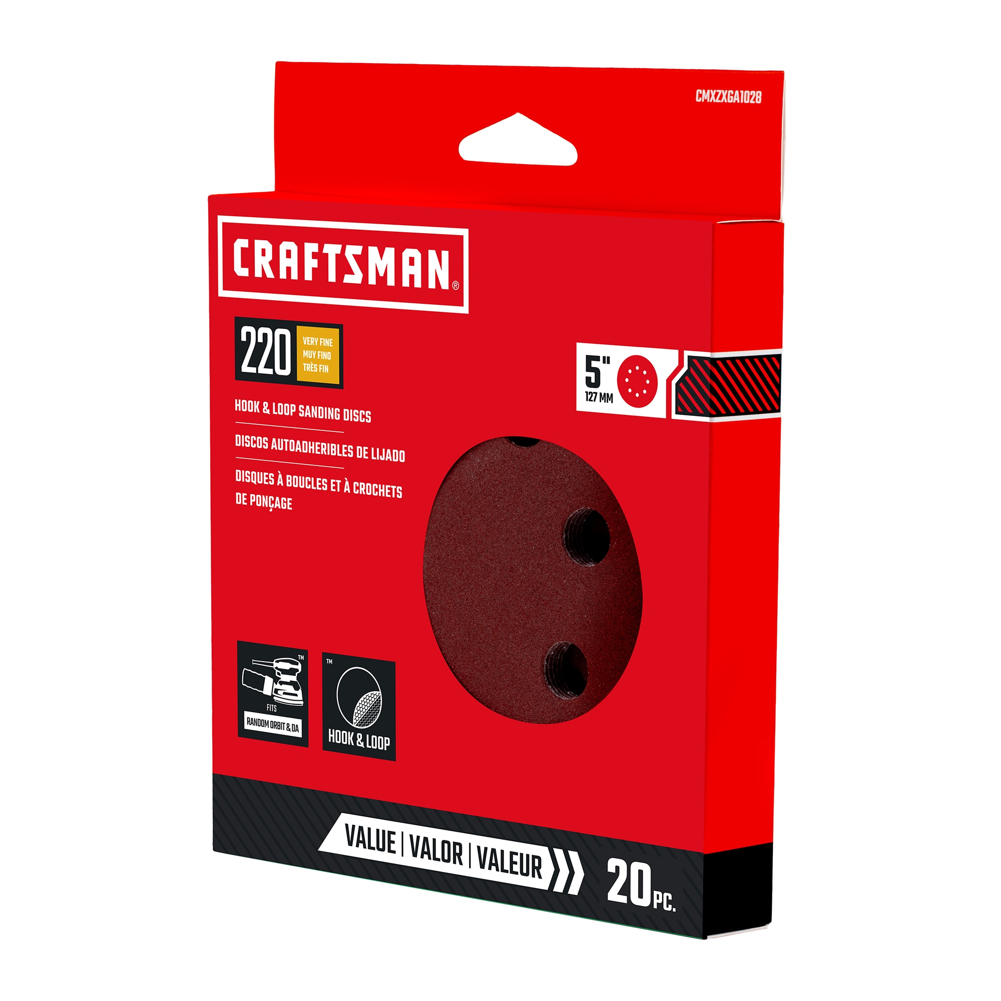 CRAFTSMAN Lija de Disco de Óxido de Aluminio de 220 Granos, 20 Piezas