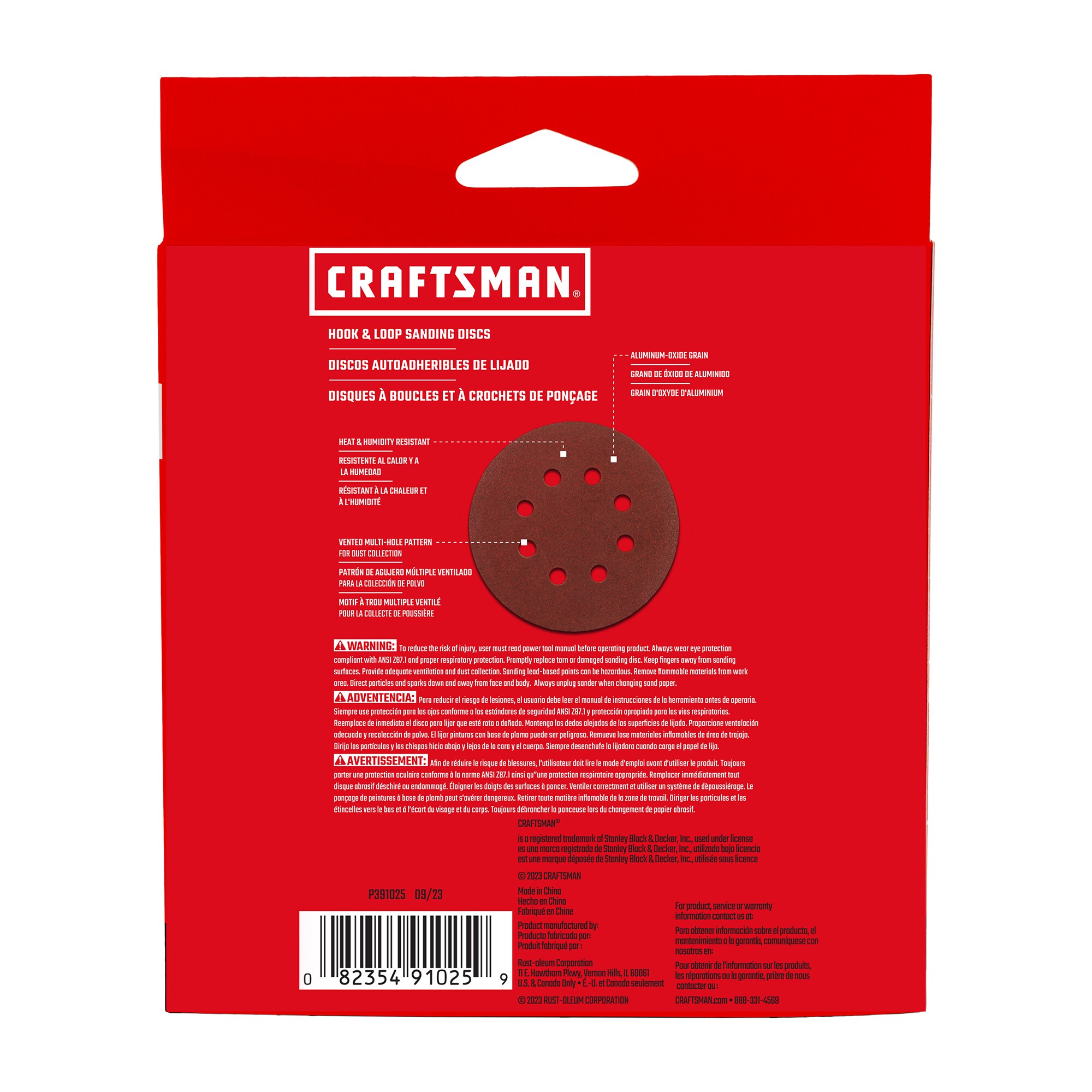 CRAFTSMAN 20 piezas de papel de lija de óxido de aluminio de grano 60 - CRAFTSMAN 391025