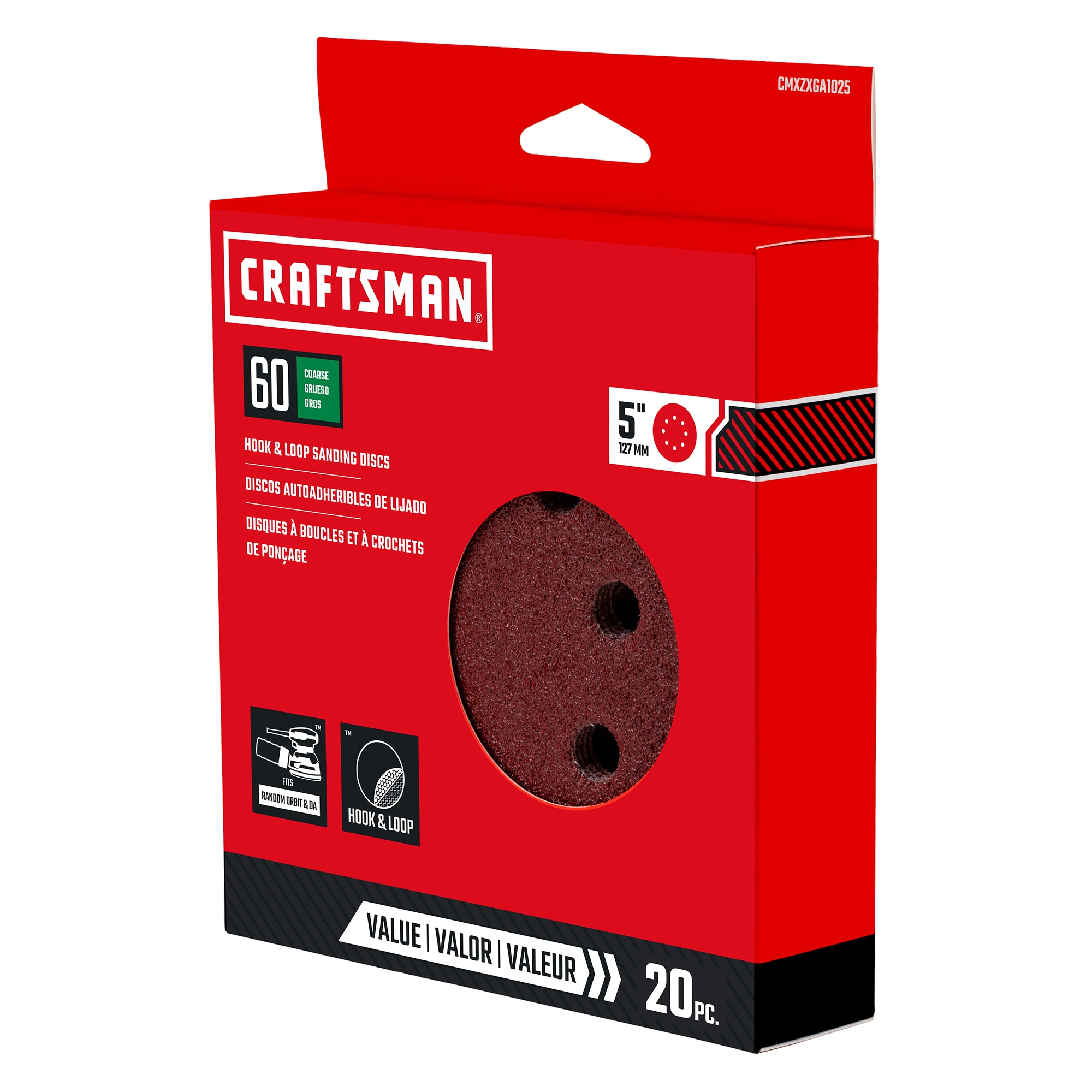 CRAFTSMAN 20 piezas de papel de lija de óxido de aluminio de grano 60 - CRAFTSMAN 391025