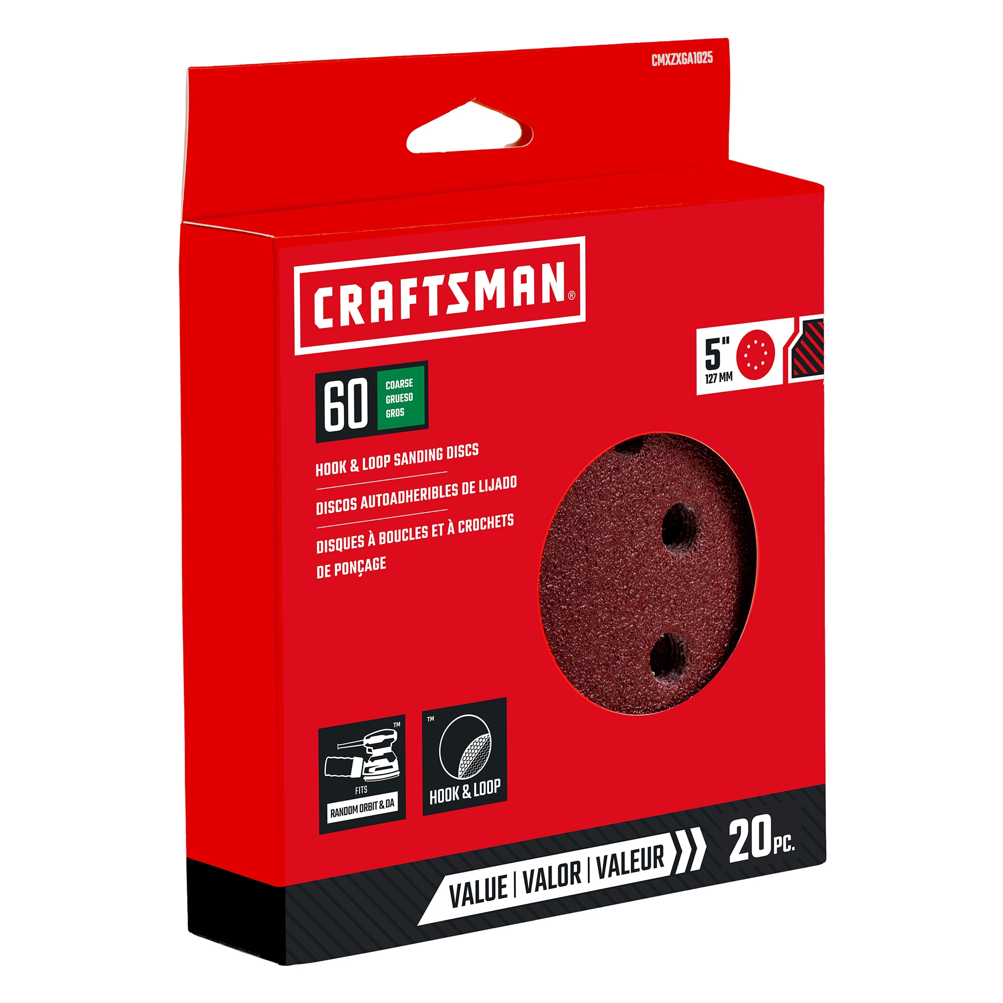 CRAFTSMAN 20 piezas de papel de lija de óxido de aluminio de grano 60 - CRAFTSMAN 391025