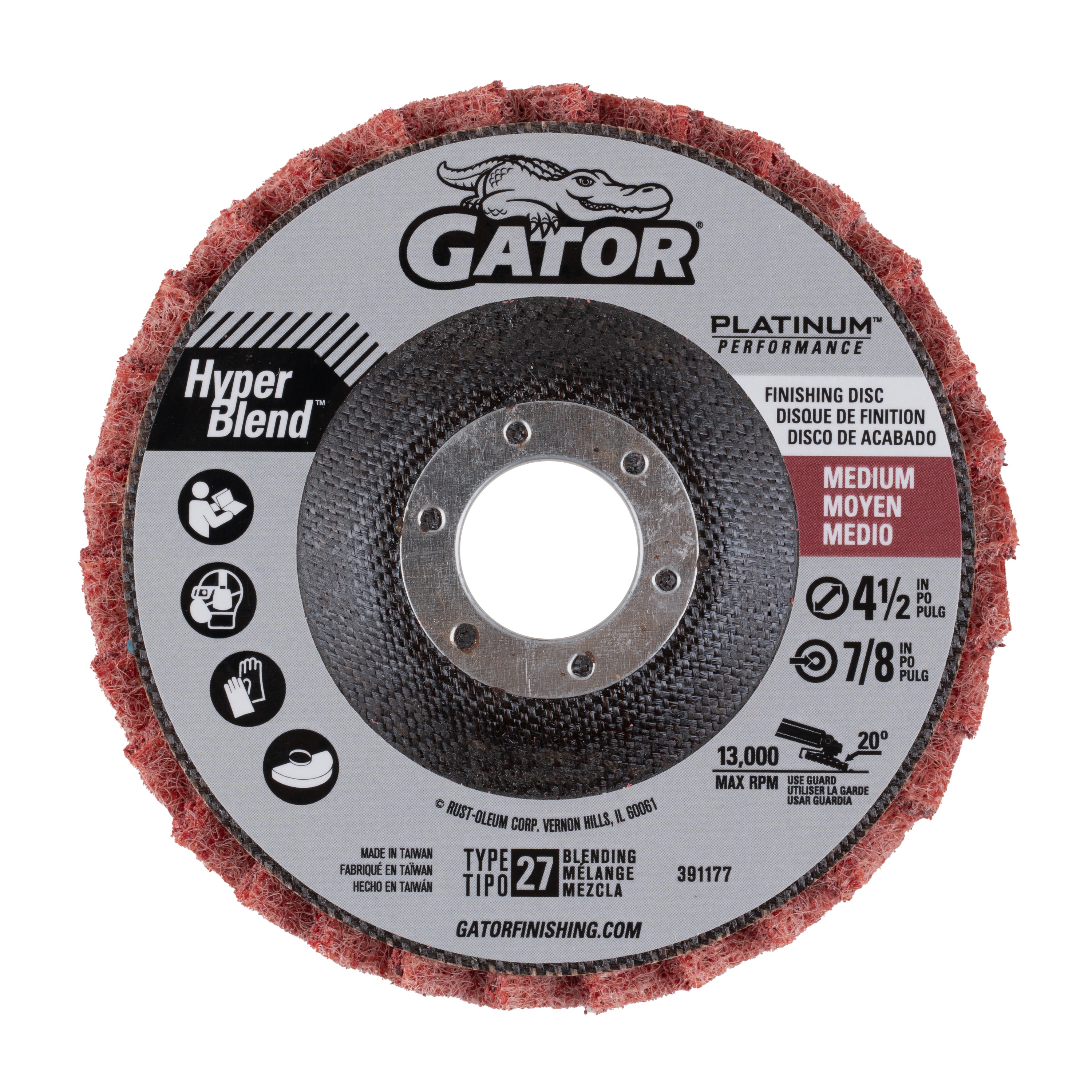 Lijadora de disco Gator HyperBlend de óxido de aluminio de grano 80 - 391177
