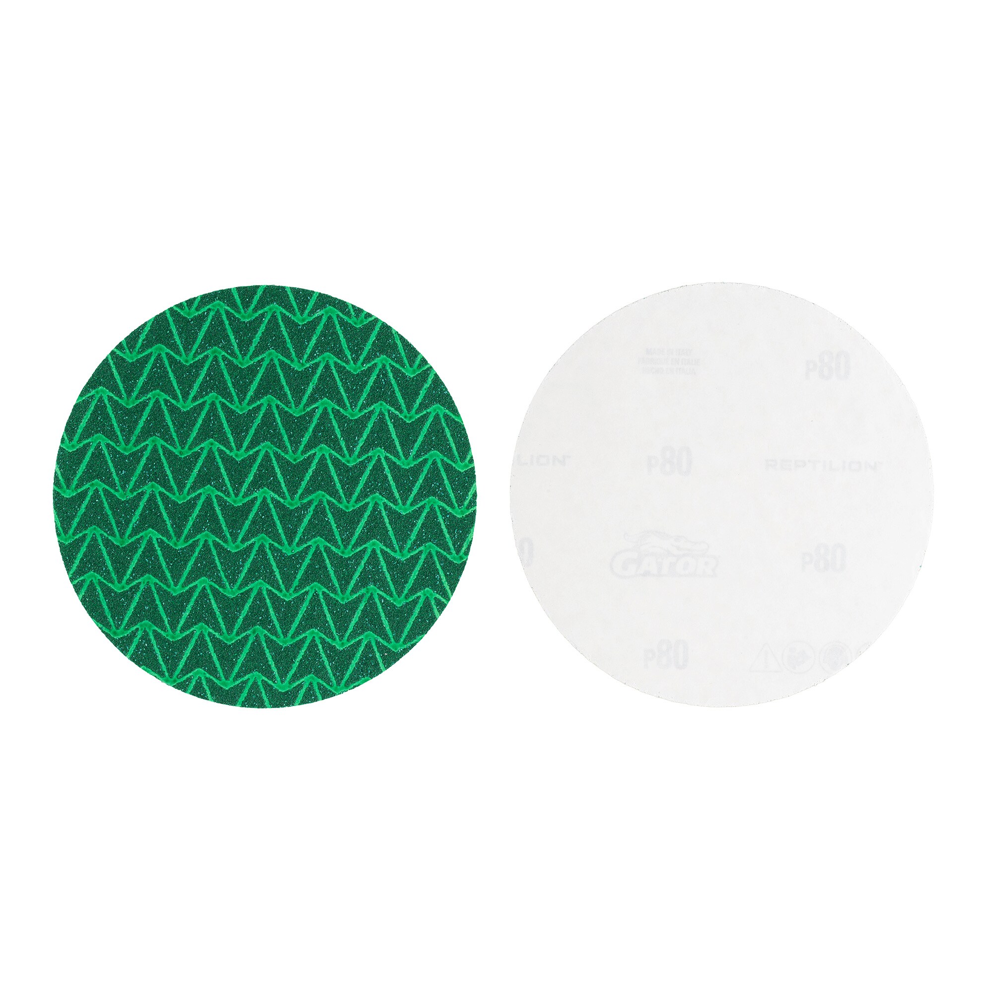 Disco de lija de cerámica de alúmina de 8 piezas Gator Reptilion PSA con grano 80 (391096)