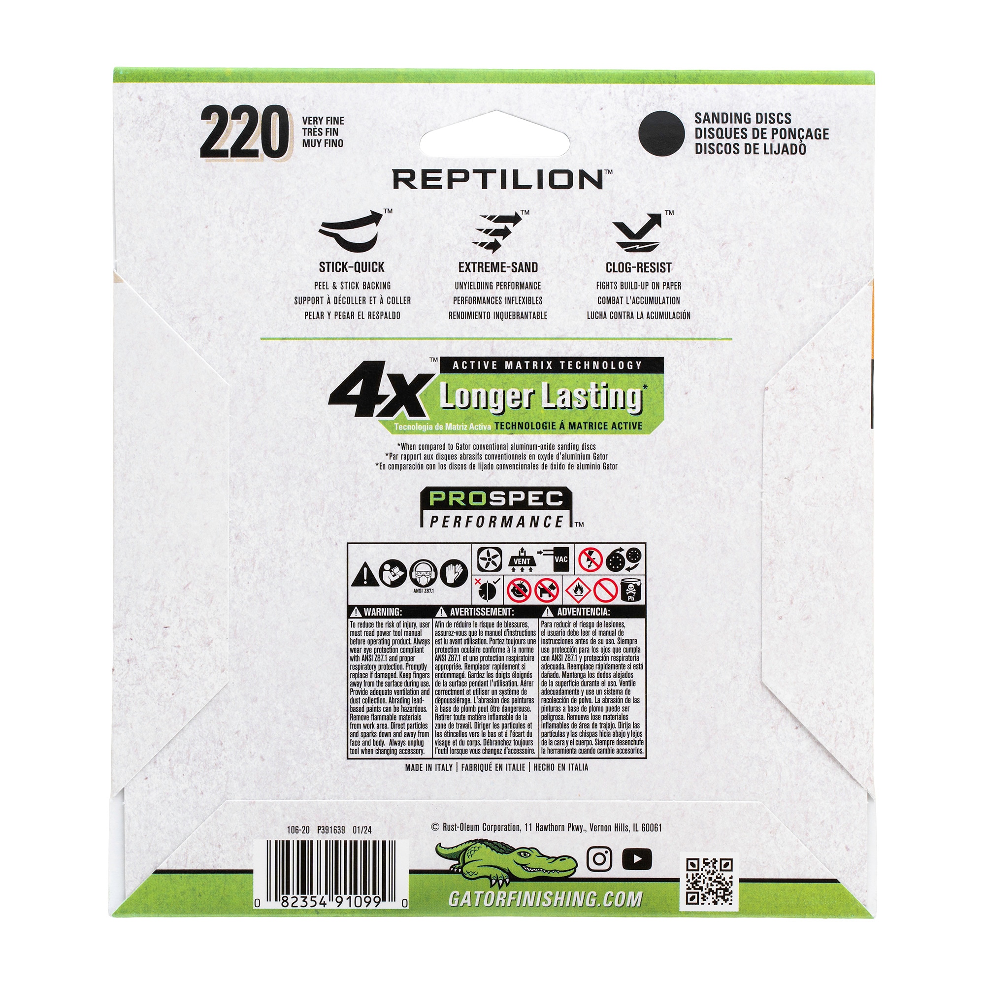 Lija de disco Gator Reptilion PSA 8 piezas de cerámica alúmina de grano 220 - 391099