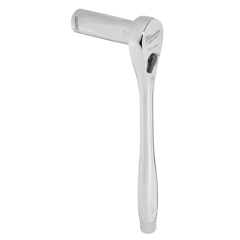 Juego de herramientas mecánicas con trinquete y vasos en unidades SAE/métricas de 3/8 de pulgada Milwaukee con trinquete corto de 5 pulgadas (57 piezas) - 48-22-9008-48-22-9036